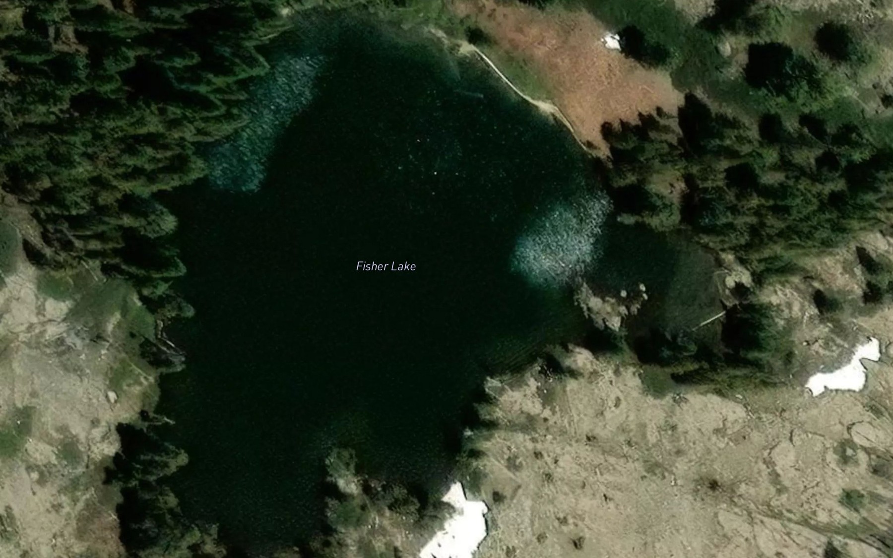 Satellite map of the Fisher Lake