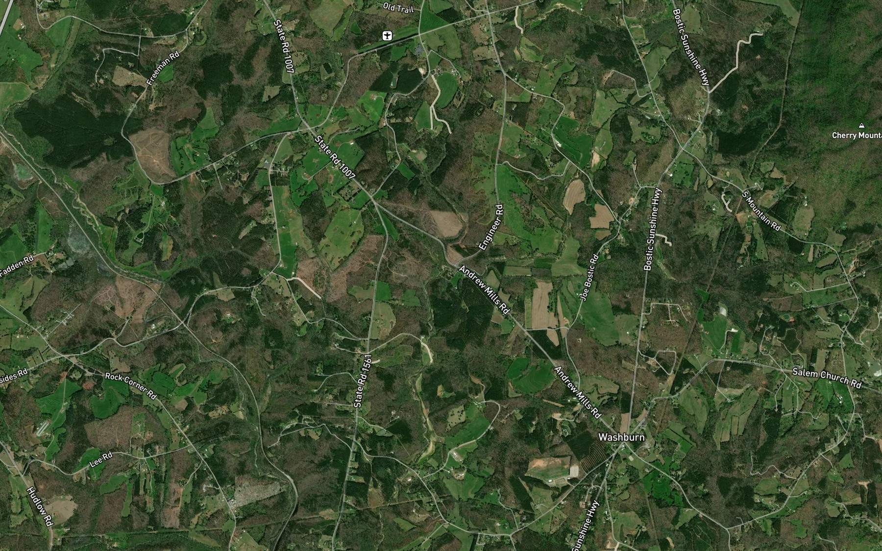 Satellite map of the Hunting Creek