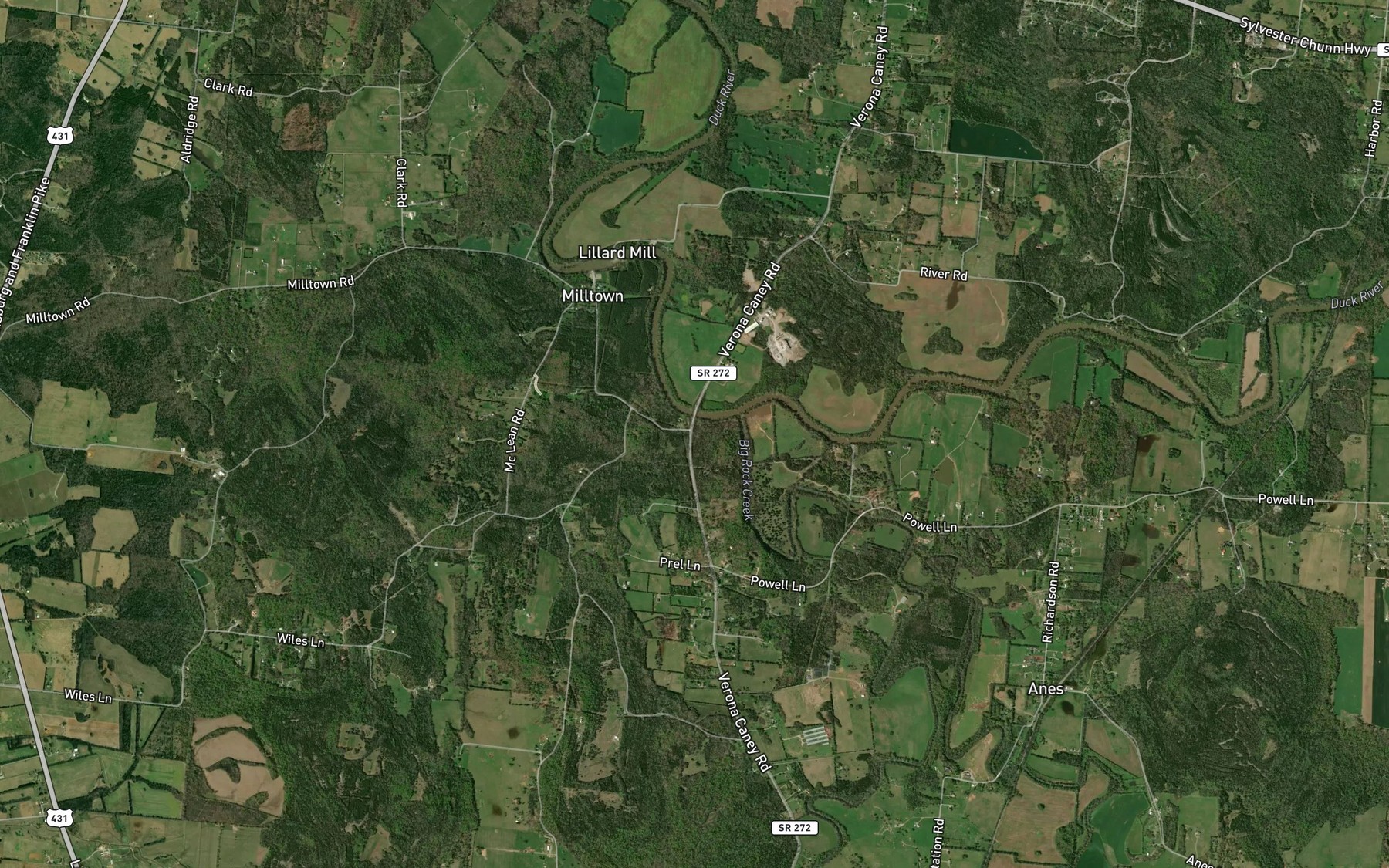 Satellite map of the Rice Branch