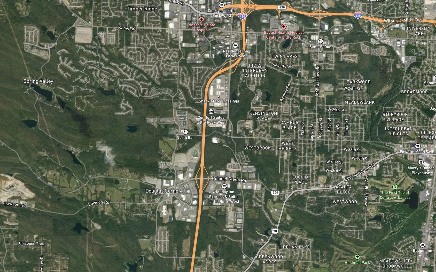 Satellite map of the Panther Branch