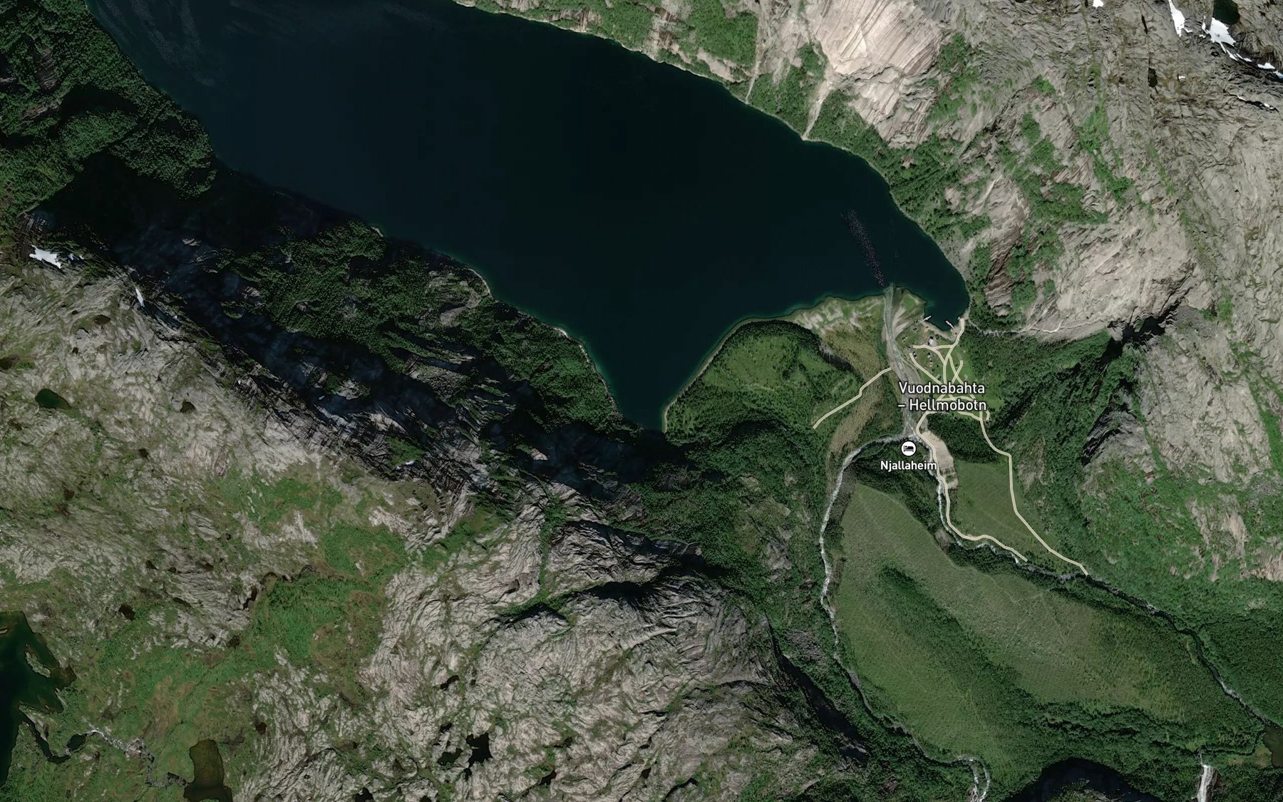 Satellite map of the Biedaluokta