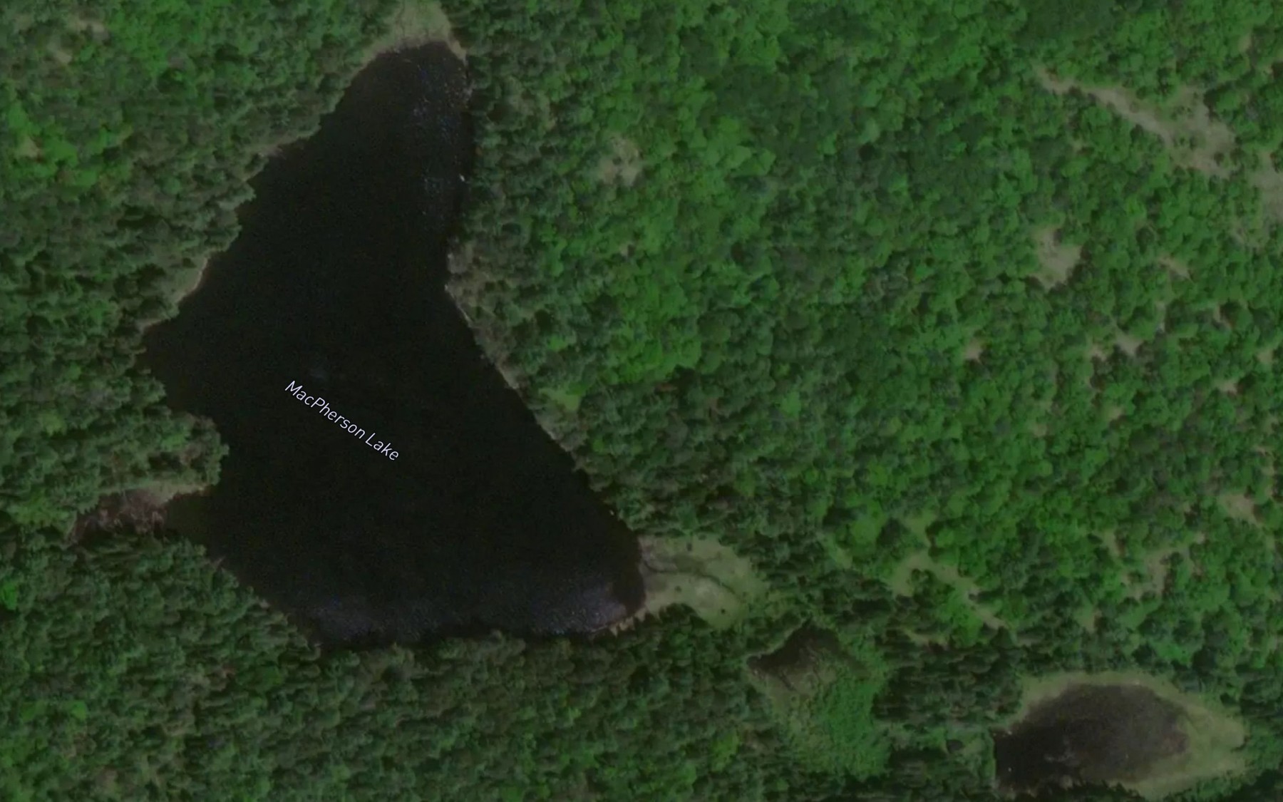 Satellite map of the MacPherson Lake