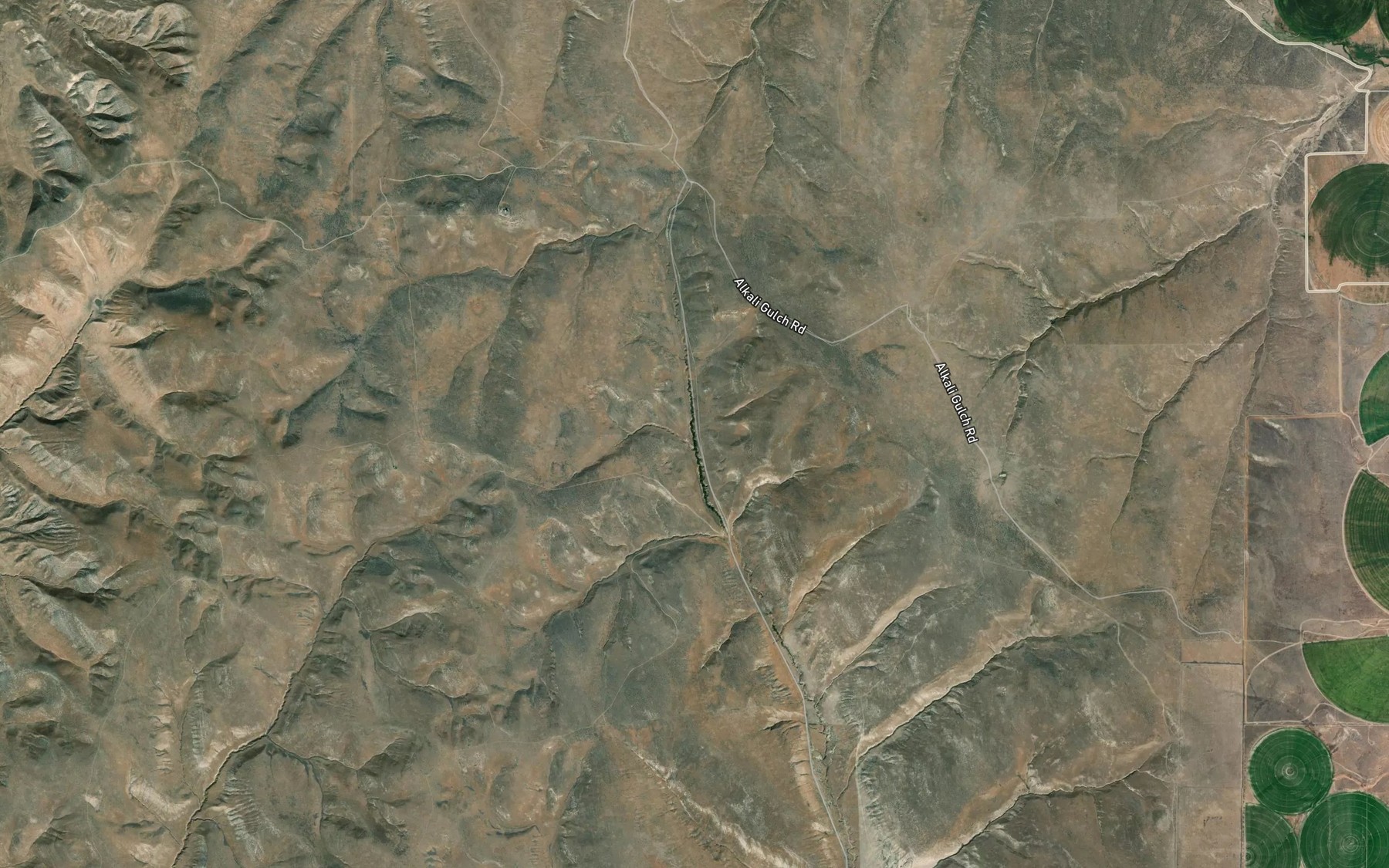 Satellite map of the Henry Gulch Spring