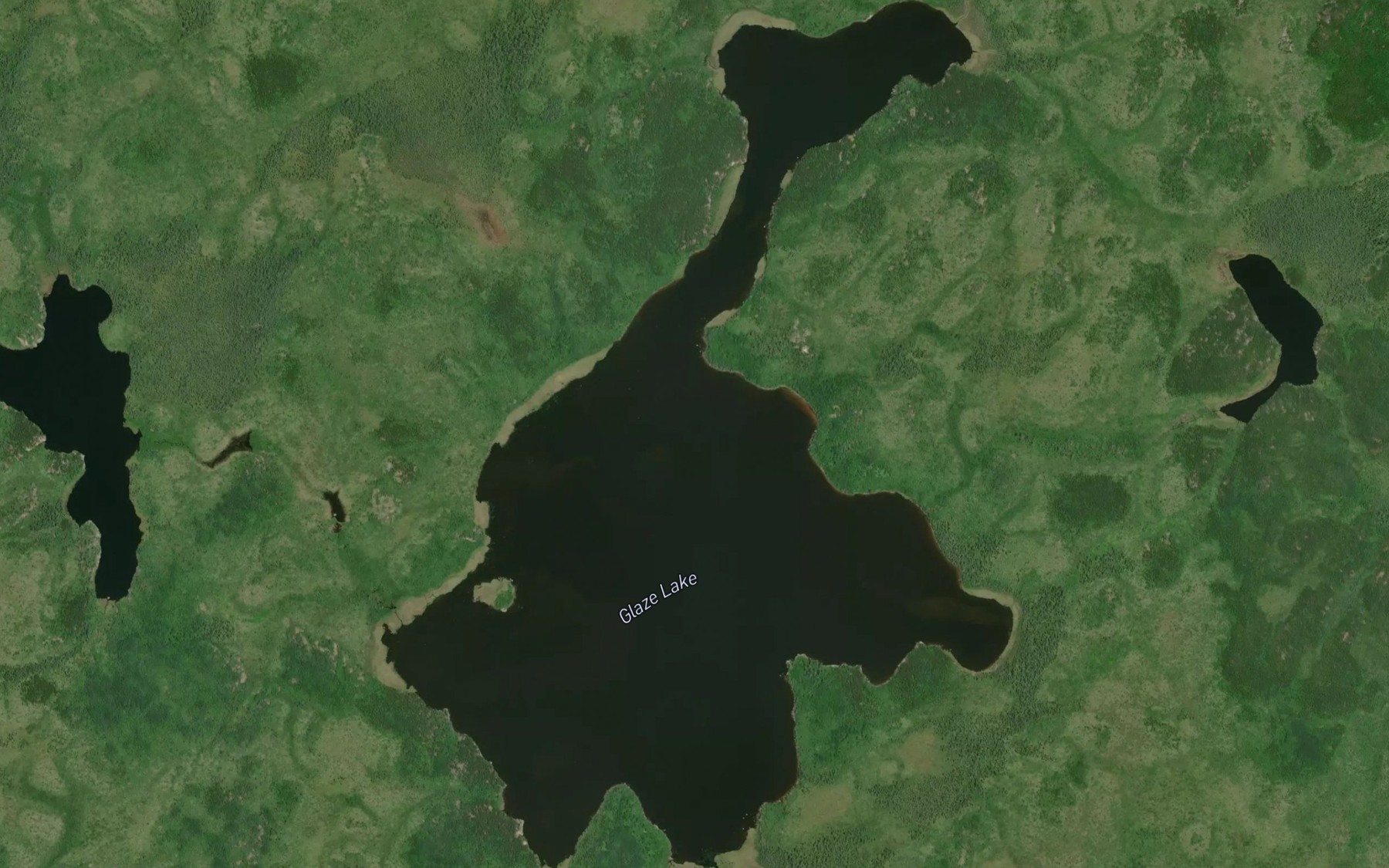 Satellite map of the Glaze Lake