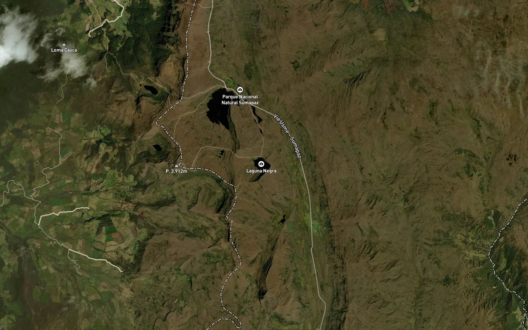 Satellite map of the Laguna Negra