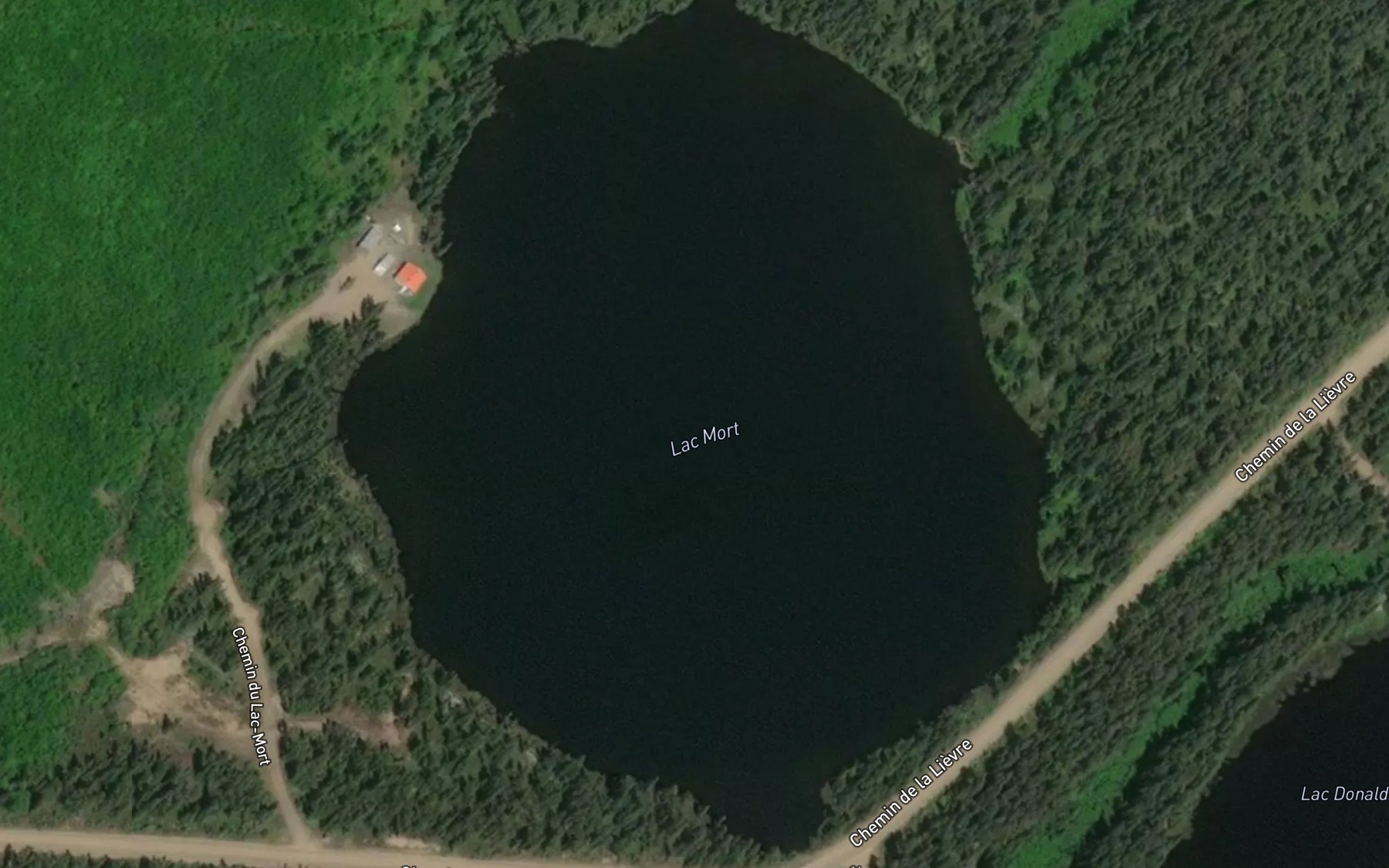 Satellite map of the Lac Mort