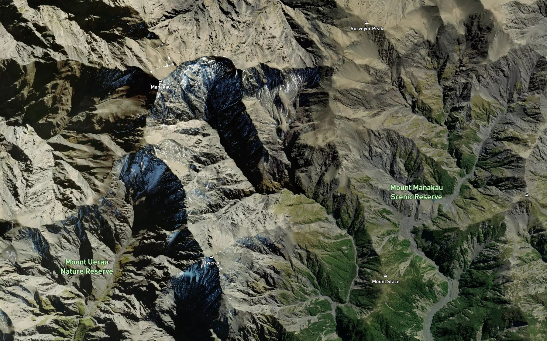 Satellite map of the Stace Creek