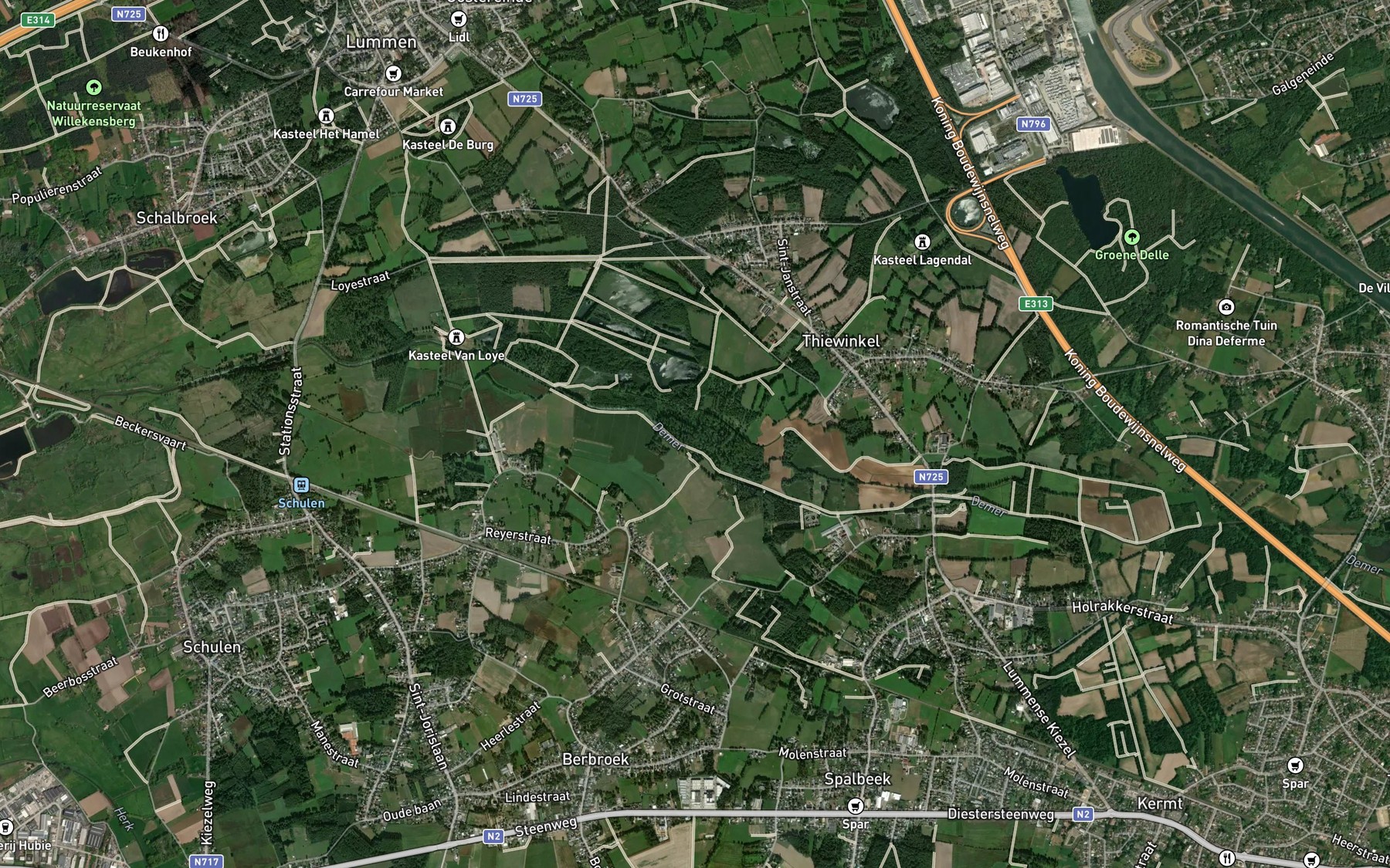 Satellite map of the Gare Beek