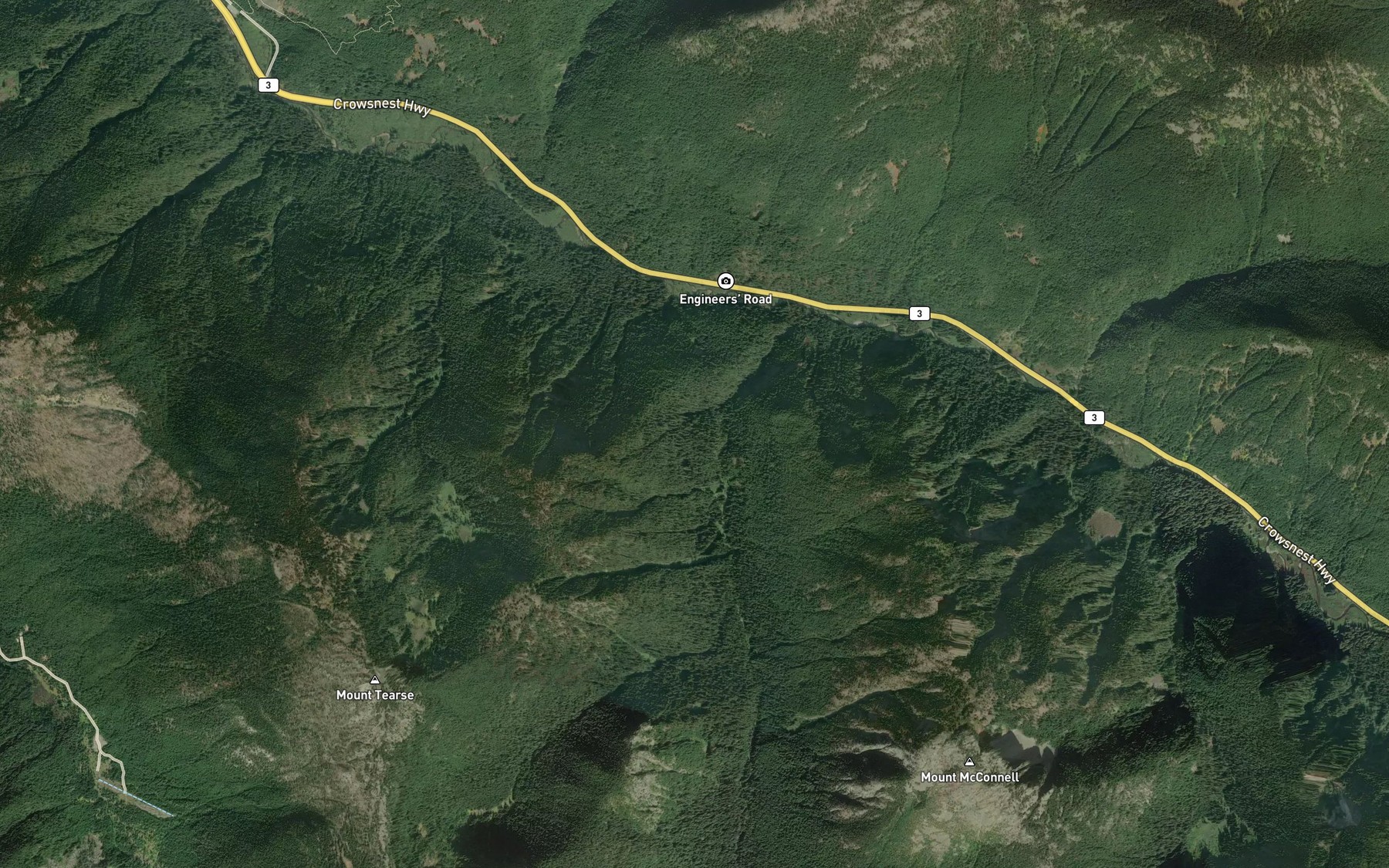 Satellite map of the Laforgue Creek