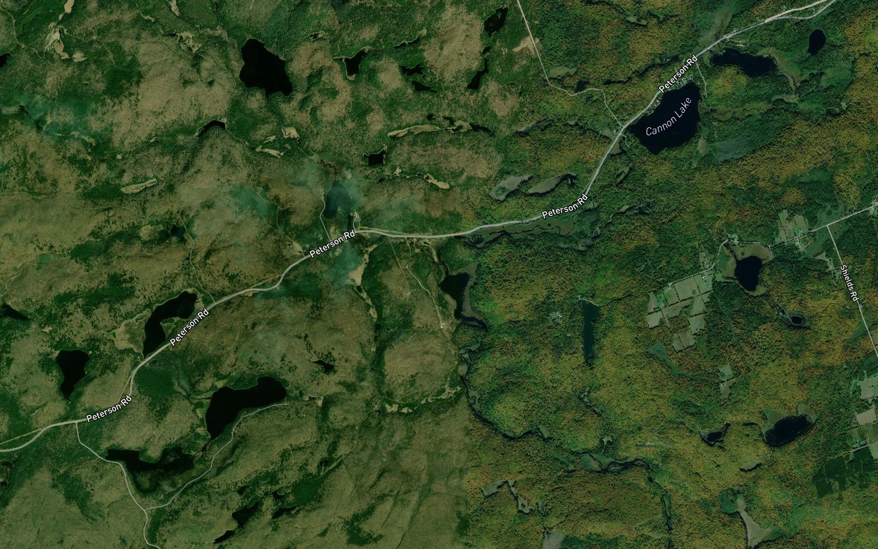 Satellite map of the Cannon Creek