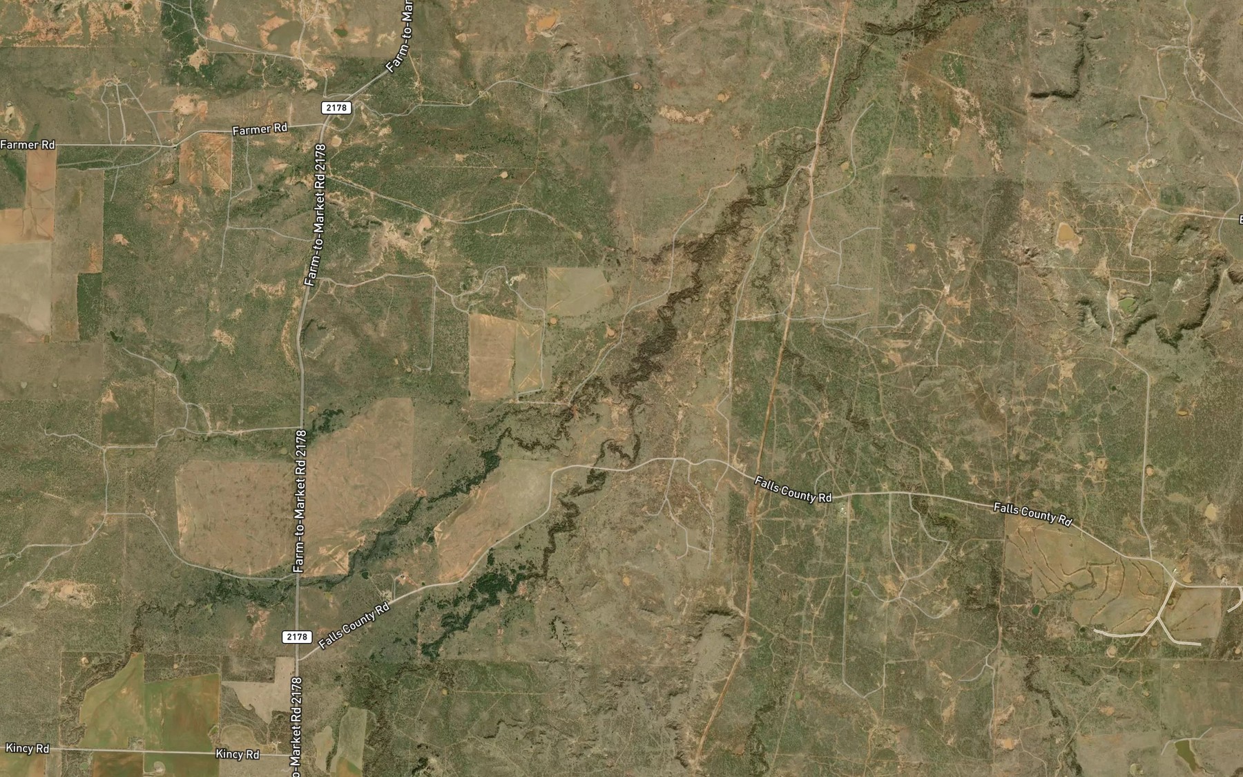 Satellite map of the Mesquite Creek
