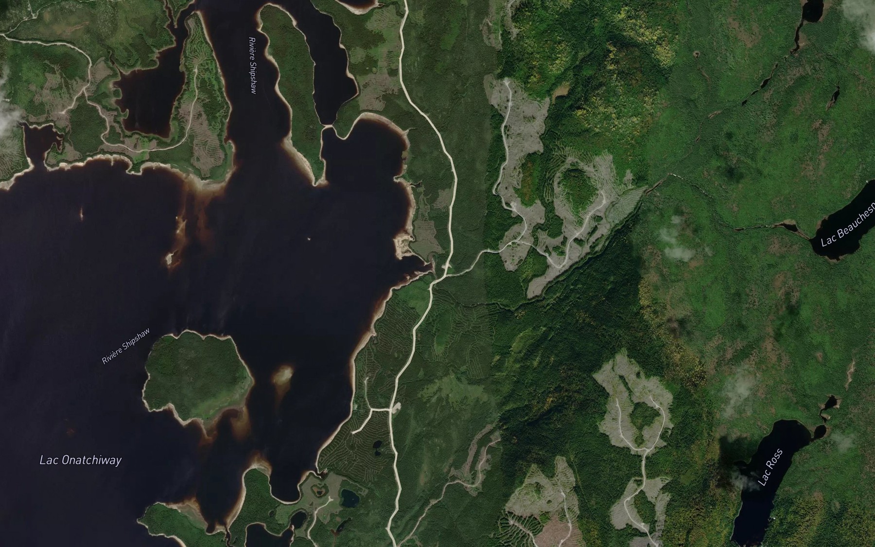 Satellite map of the Riviere Beauchene