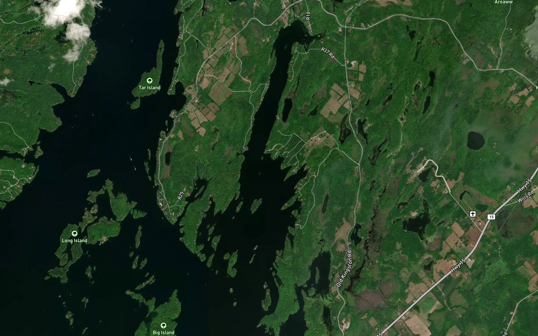 Satellite map of the Briton Bay
