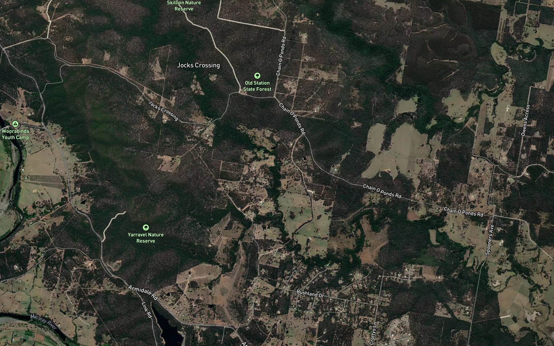 Satellite map of the Kangaroo Creek