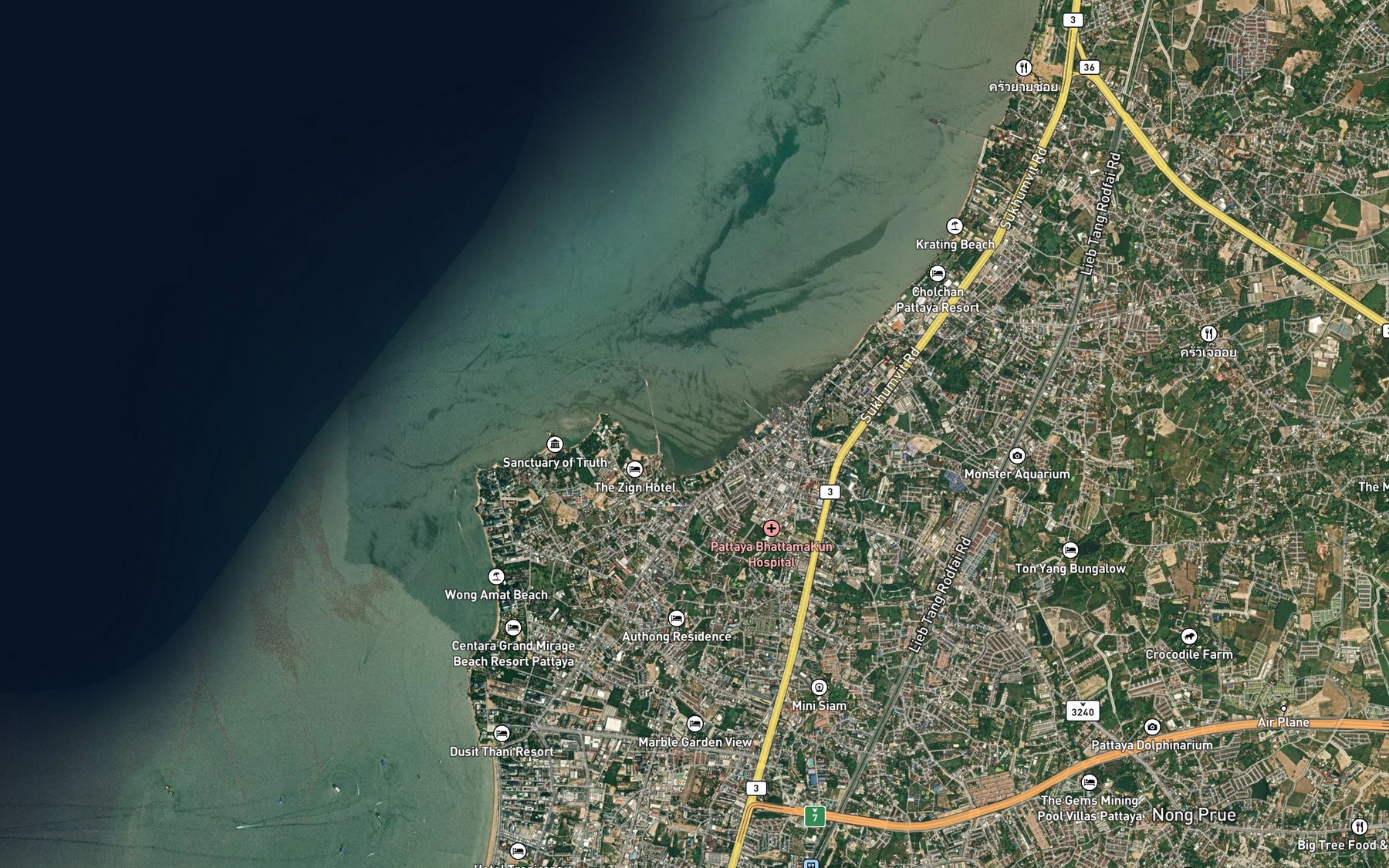 Satellite map of the Ao Ta Tum