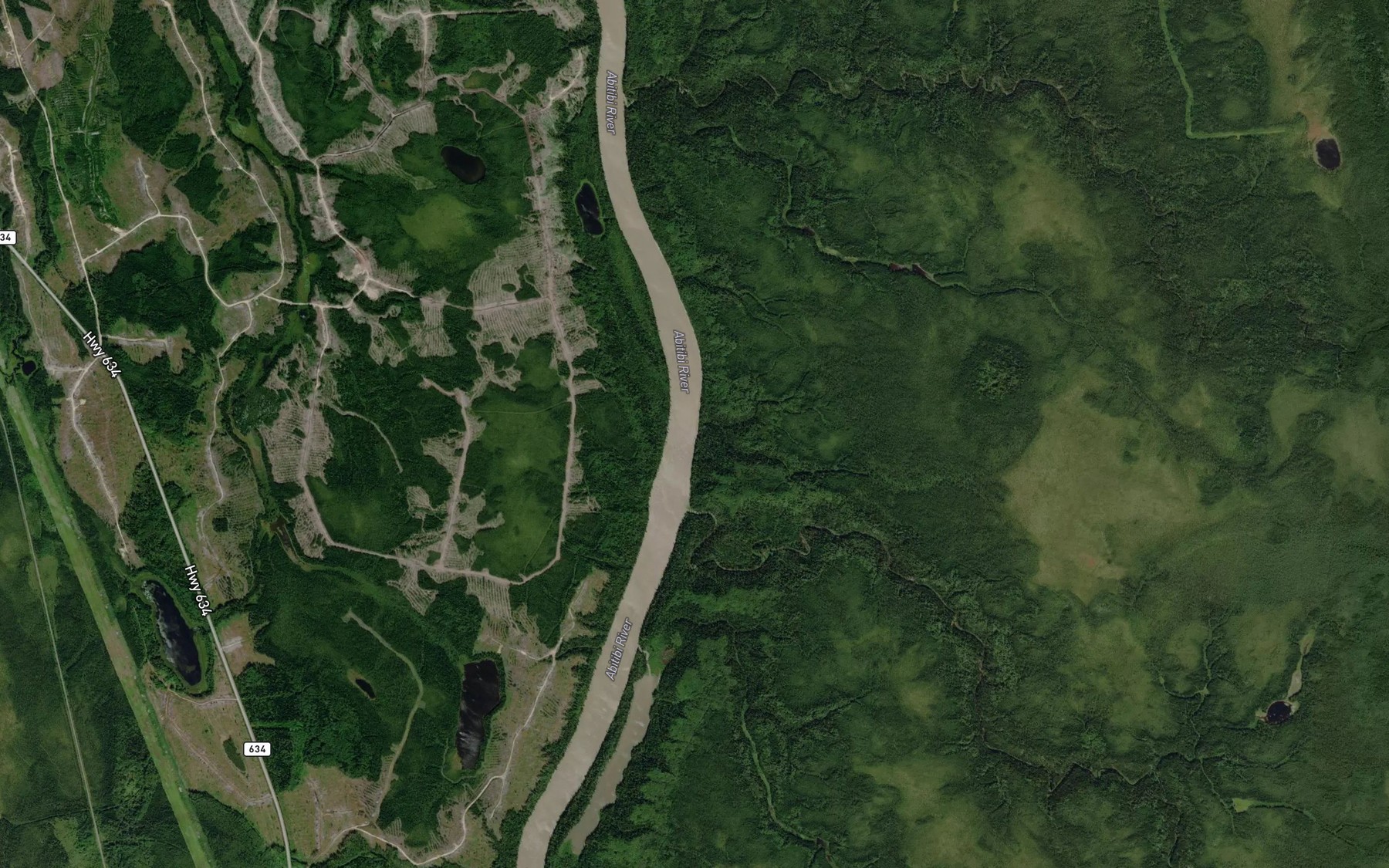 Satellite map of the Gilligan Creek