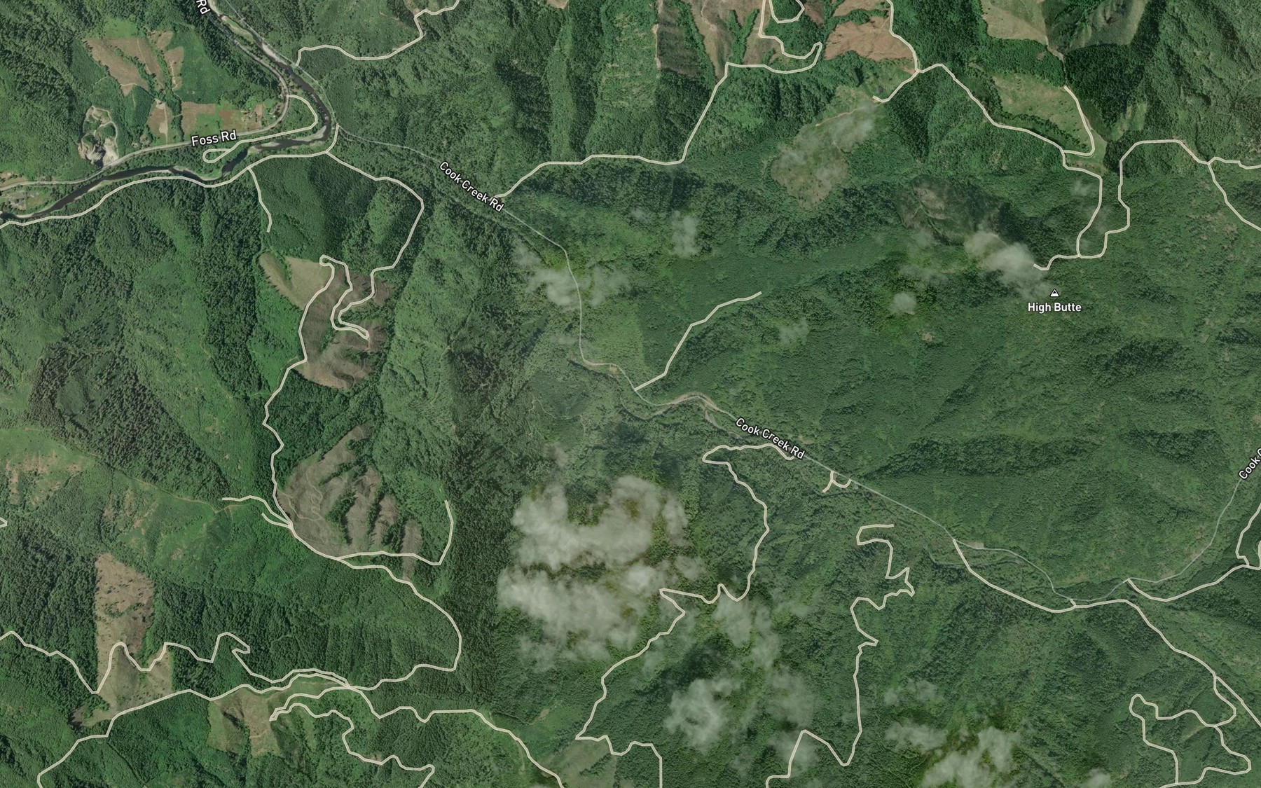 Satellite map of the Harliss Creek