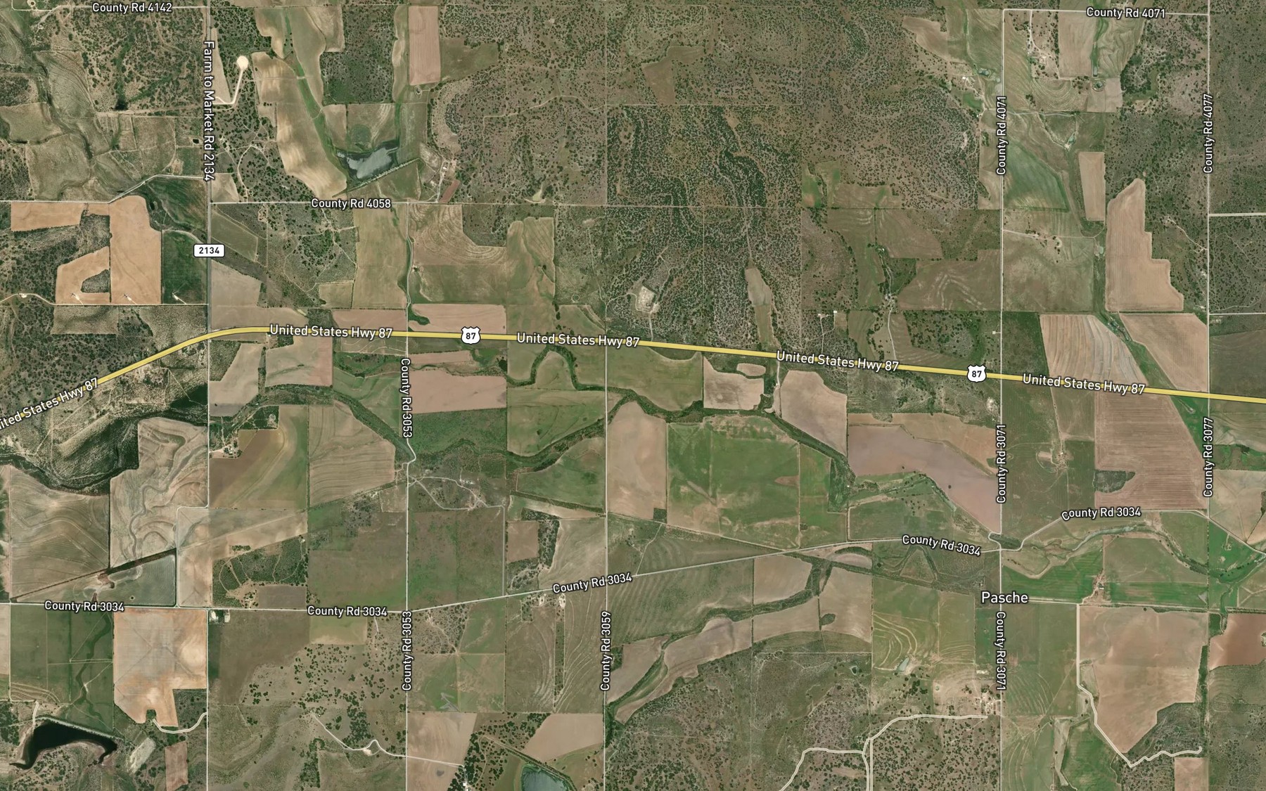 Satellite map of the Maverick Creek