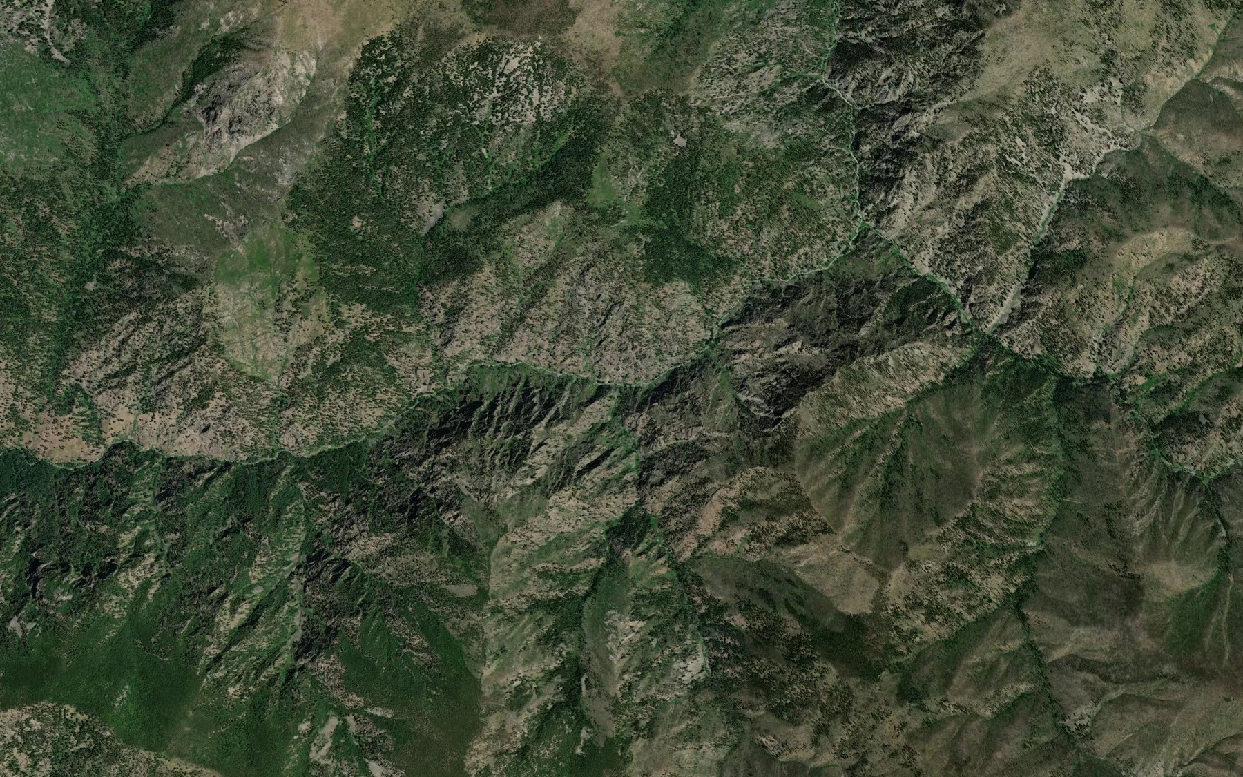 Satellite map of the Mustang Creek