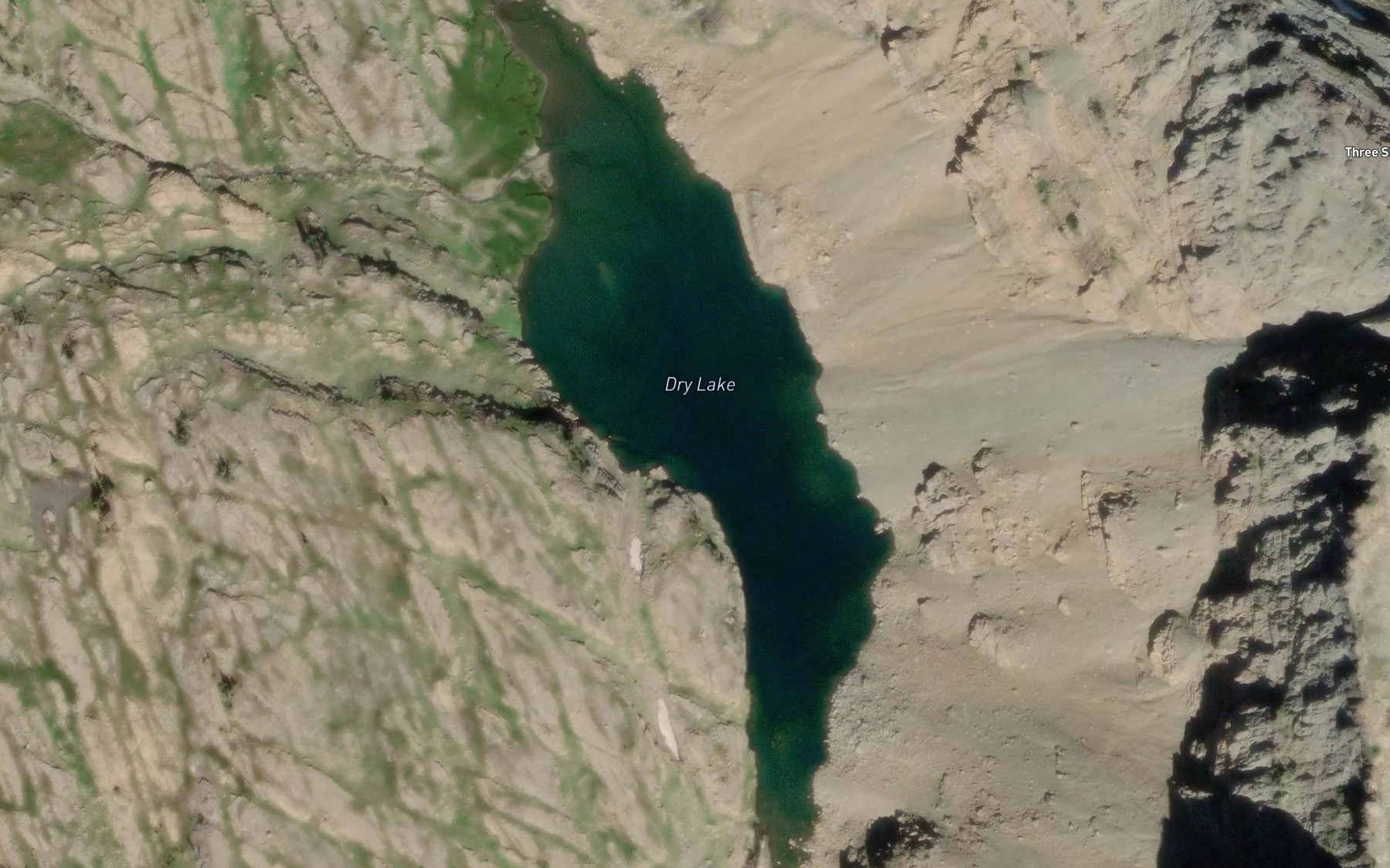 Satellite map of the Dry Lake