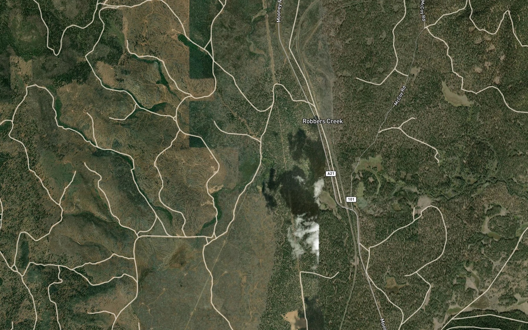 Satellite map of the Tamarack Springs
