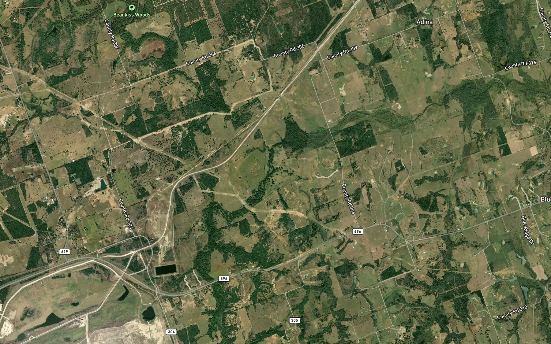 Satellite map of the Marshy Branch