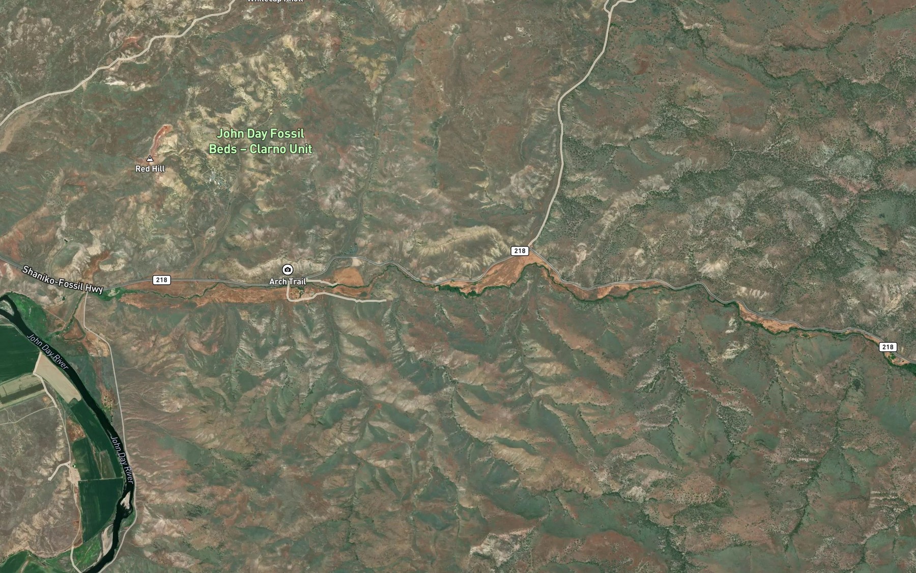 Satellite map of the Cove Creek