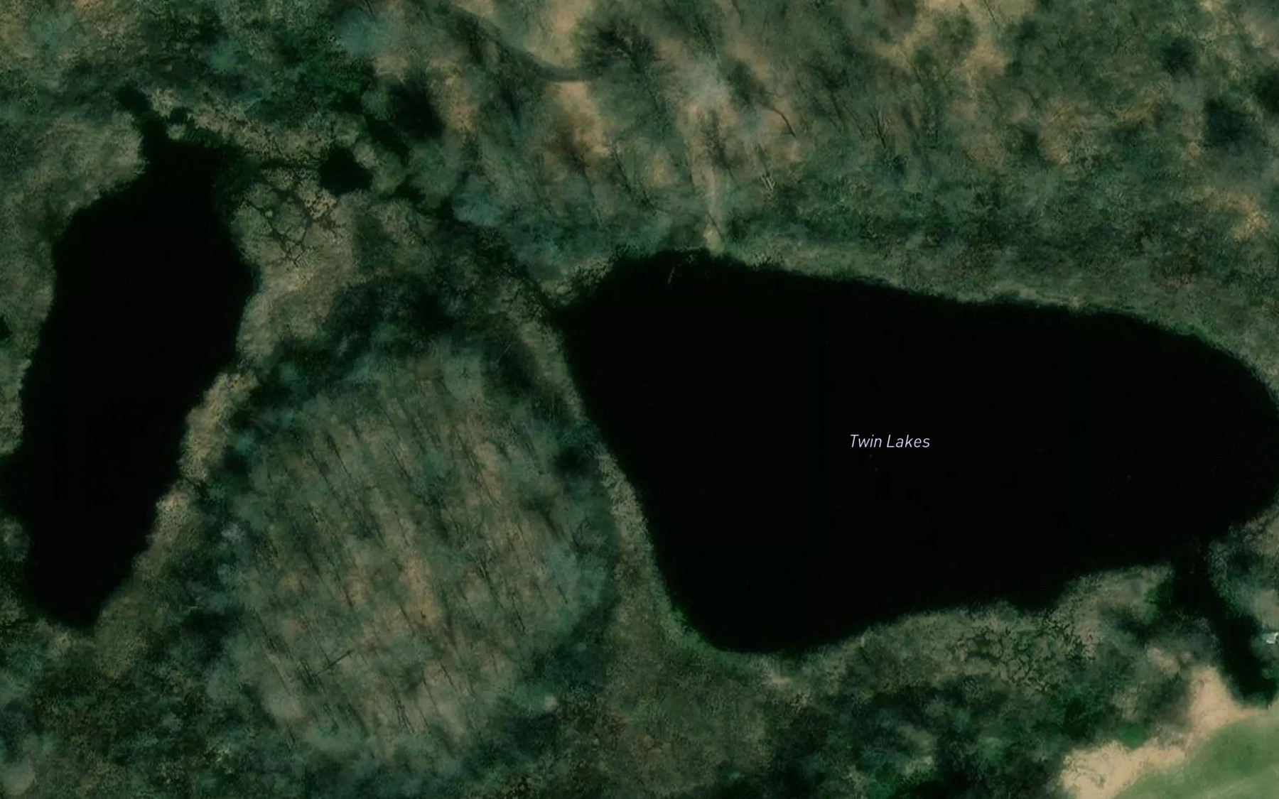 Satellite map of the Twin Lakes
