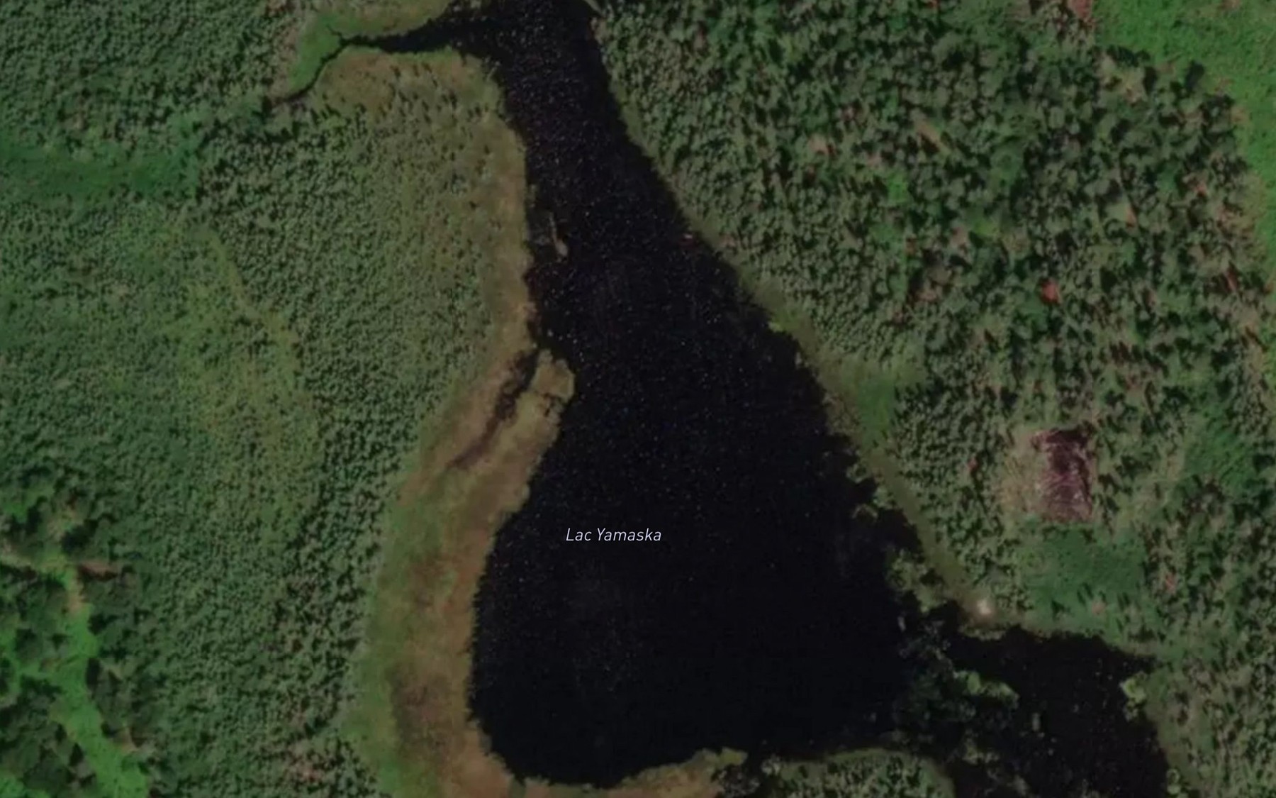 Satellite map of the Lac Yamaska