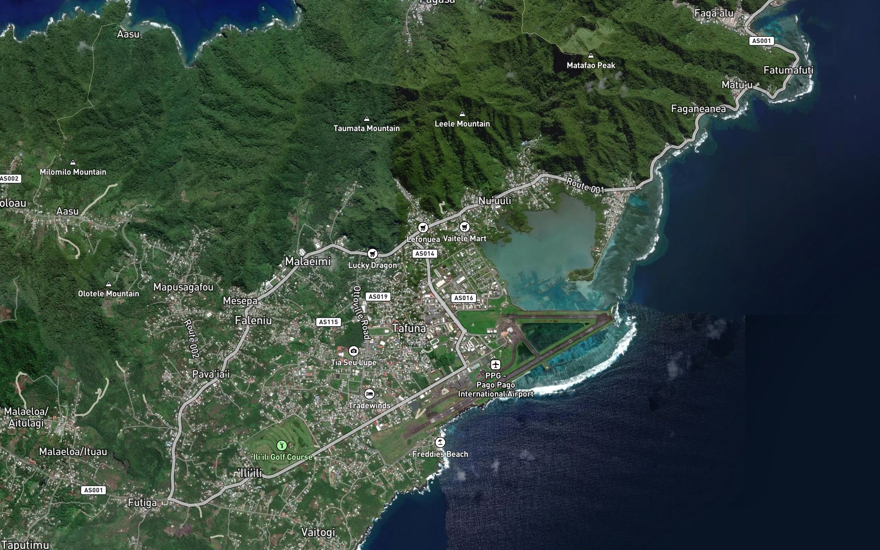 Satellite map of the Taumata Stream