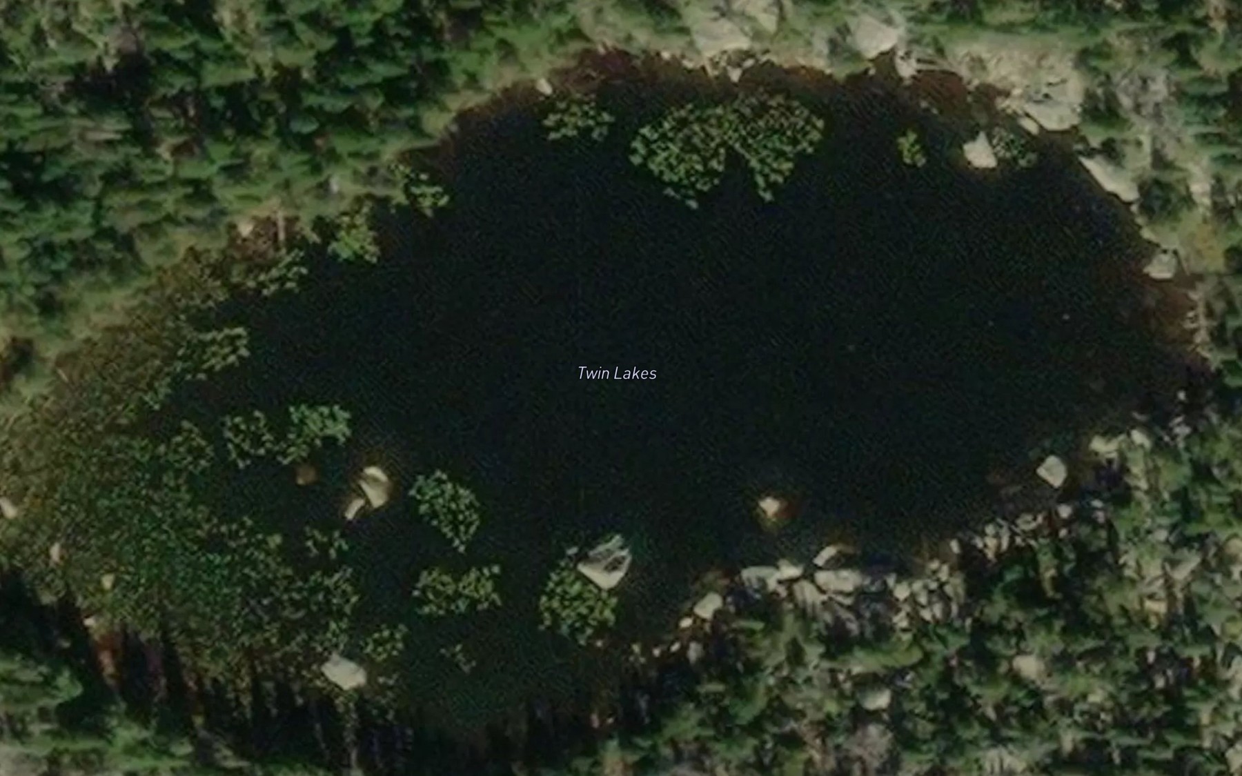 Satellite map of the Twin Lakes
