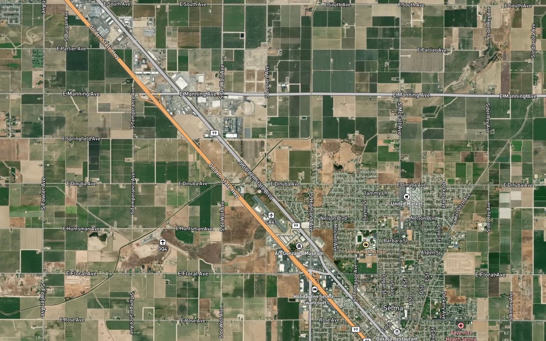 Satellite map of the Young Pond