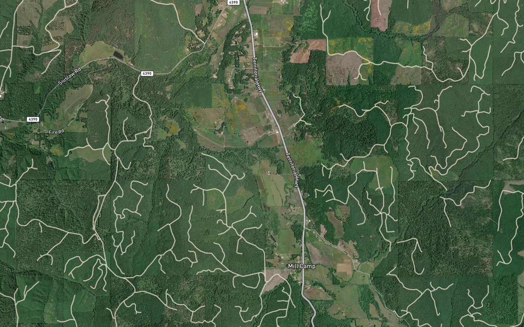 Satellite map of the Lucas Creek