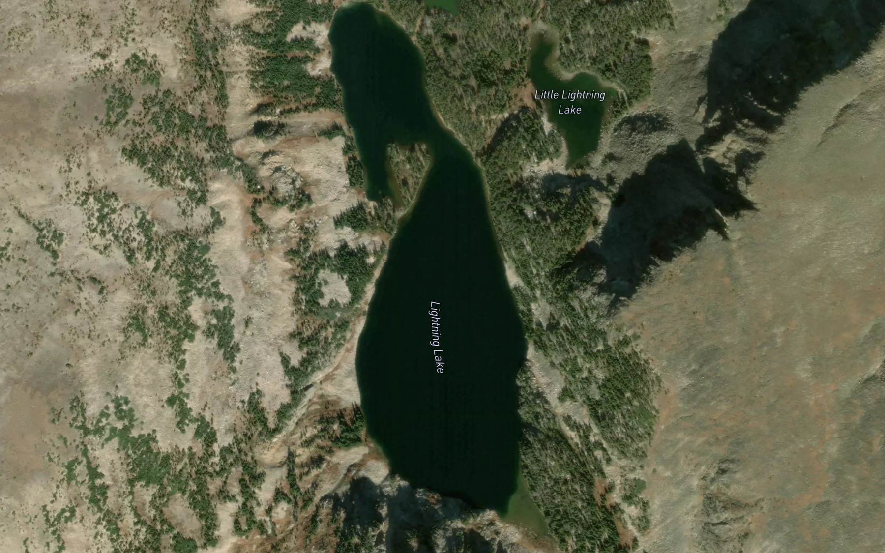 Satellite map of the Lightning Lake