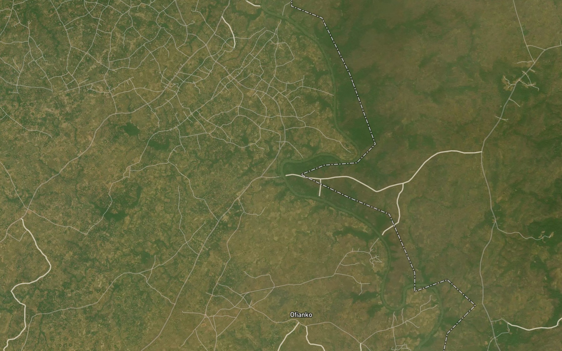 Satellite map of the River Odidi