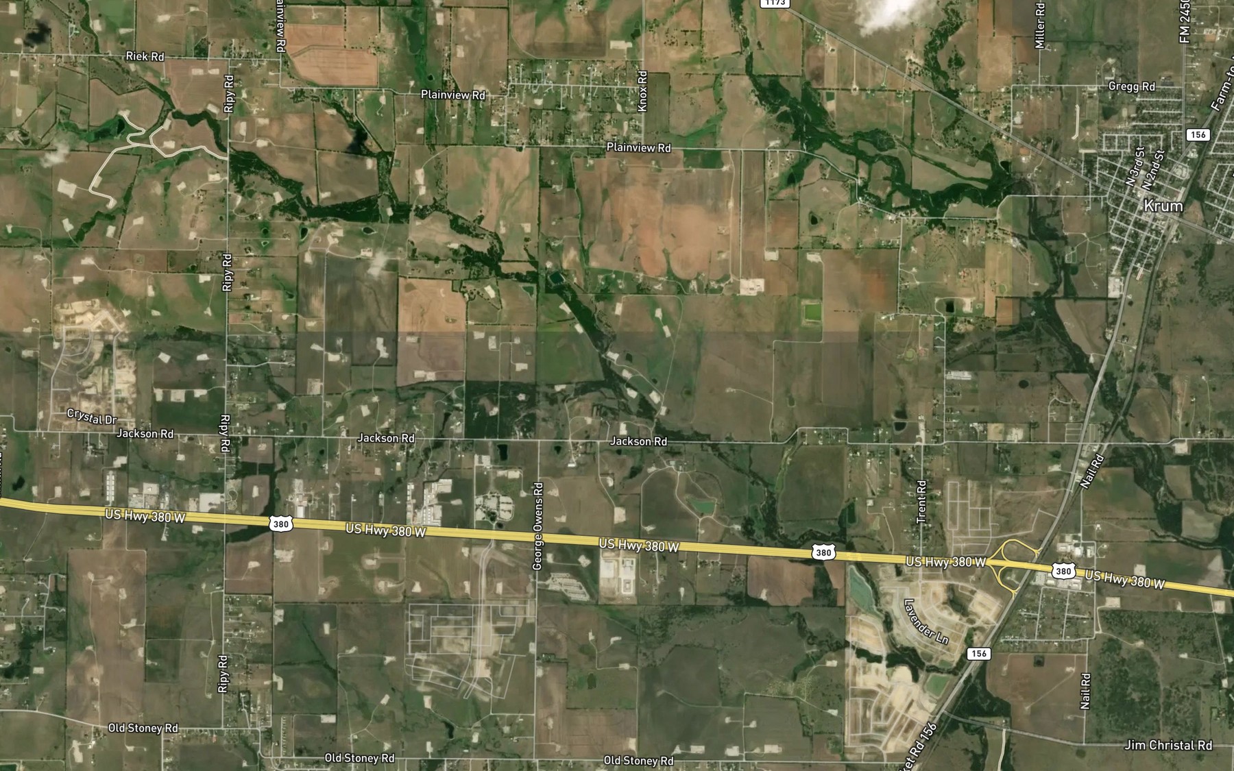 Satellite map of the Crow Branch