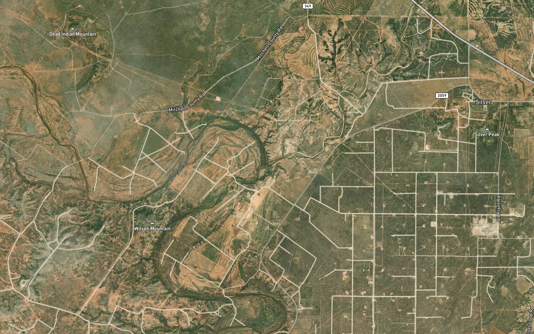 Satellite map of the Little Silver Creek