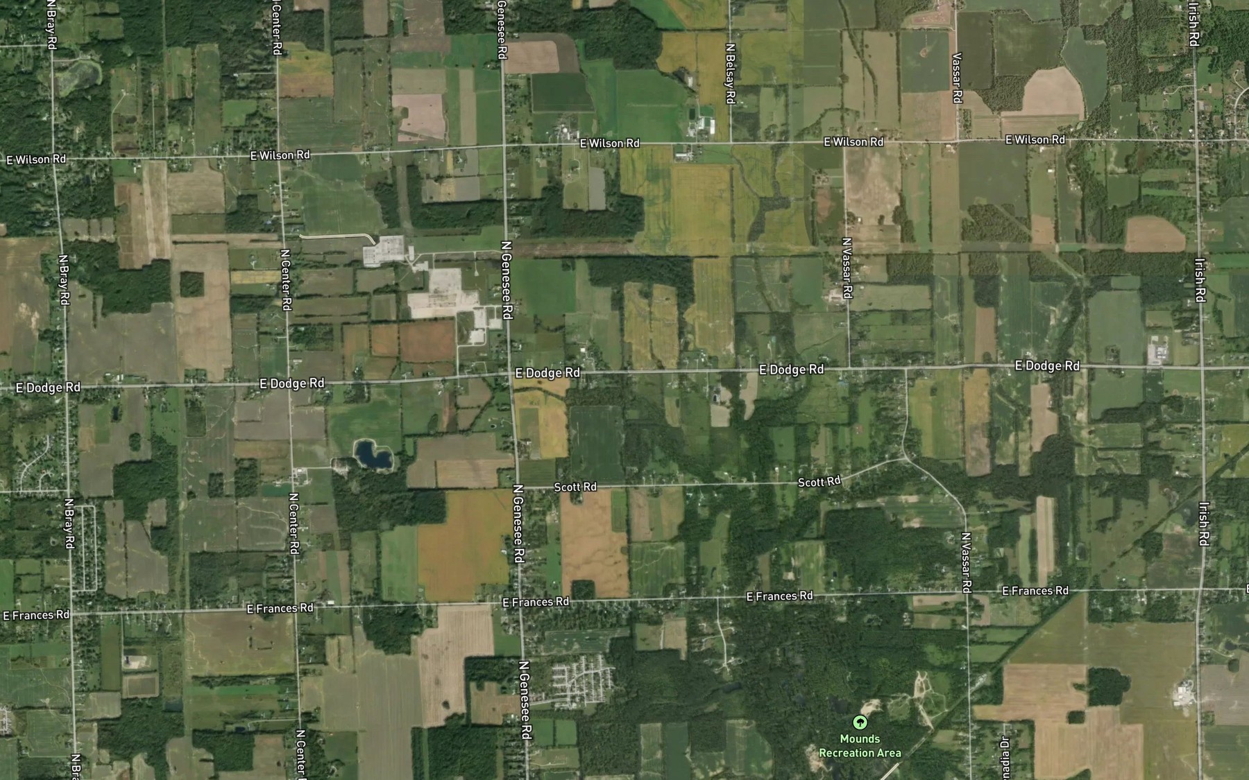 Satellite map of the Wilbur Drain