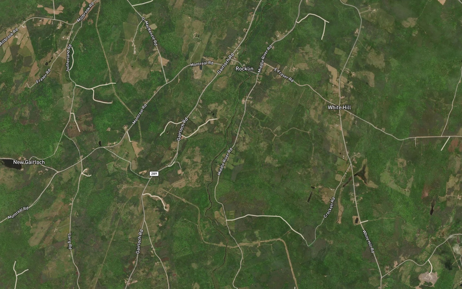 Satellite map of the Gairloch Brook