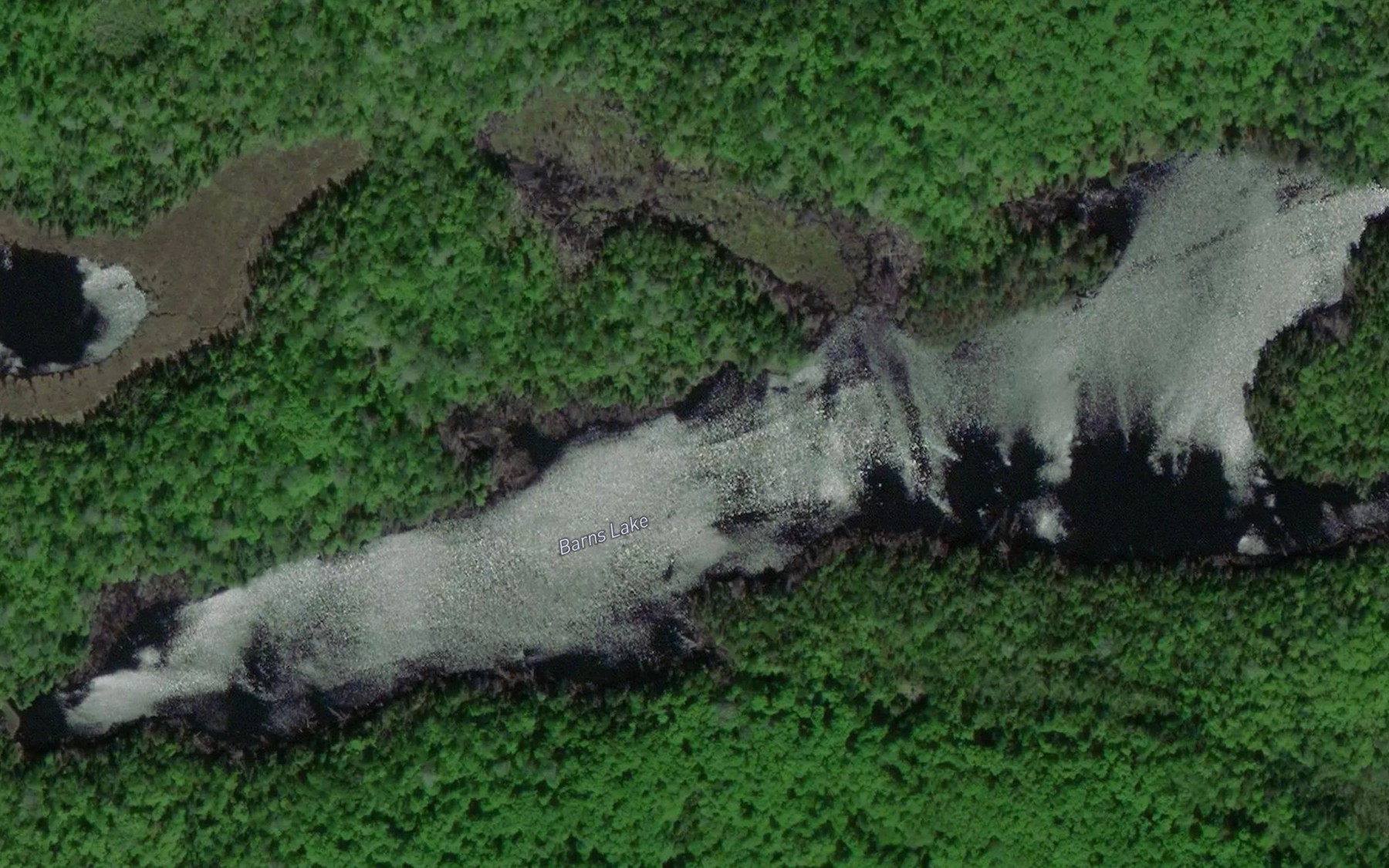 Satellite map of the Barns Lake