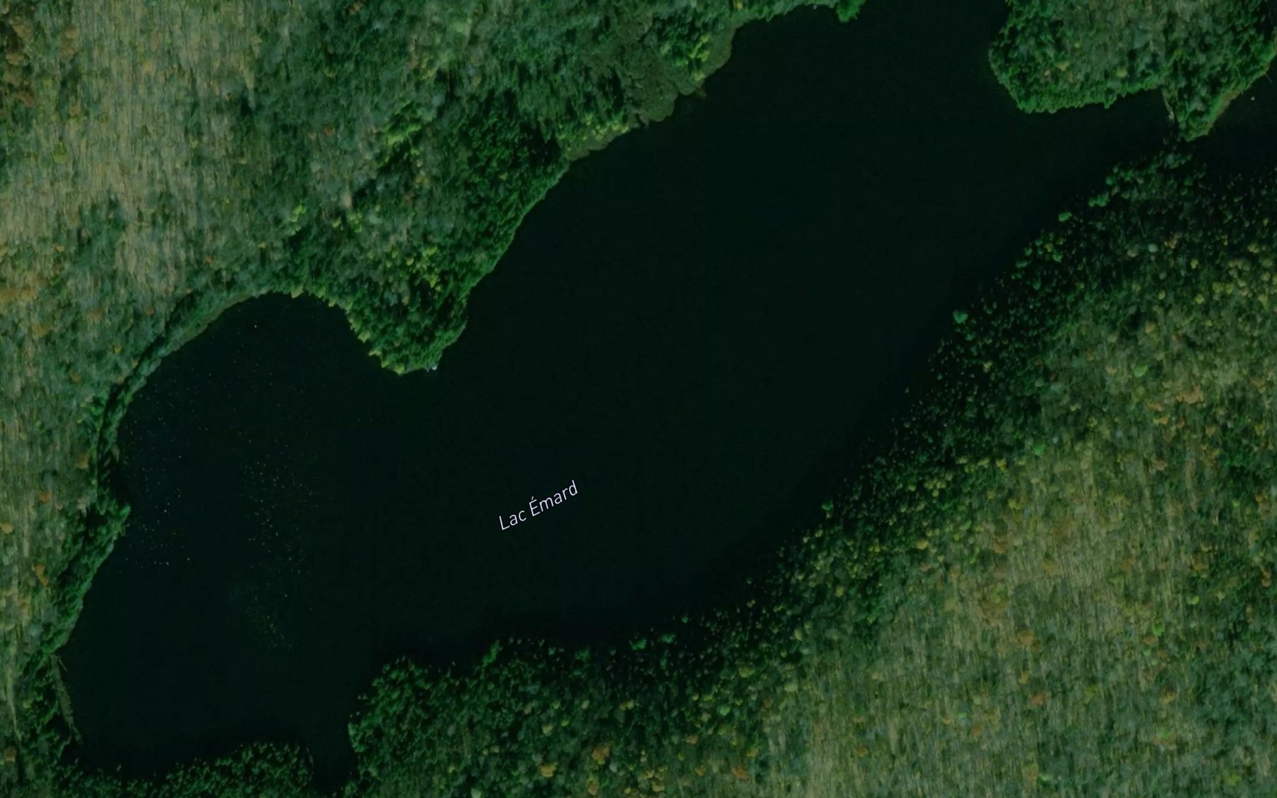 Satellite map of the Lac Emard