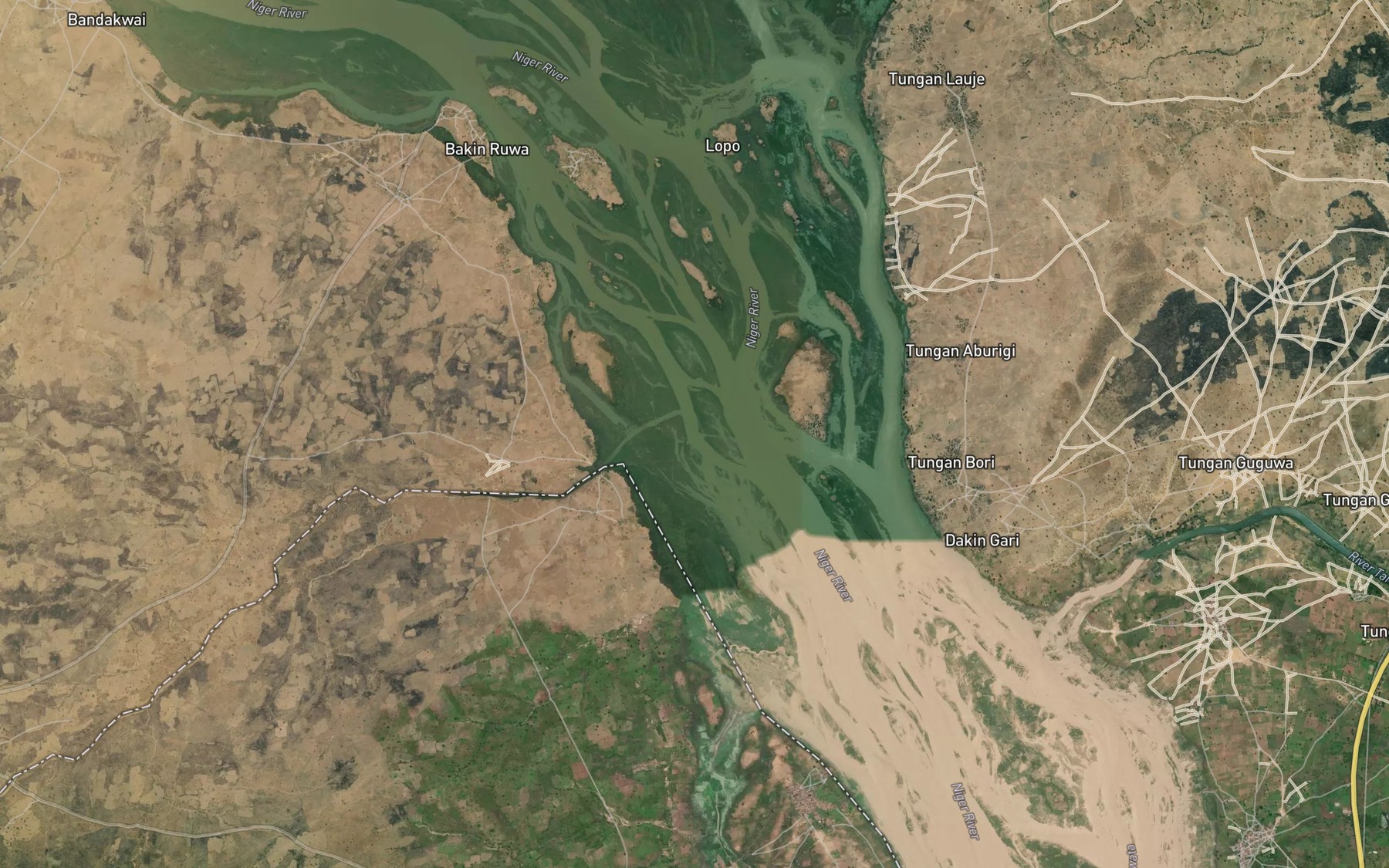 Satellite map of the River Uzo