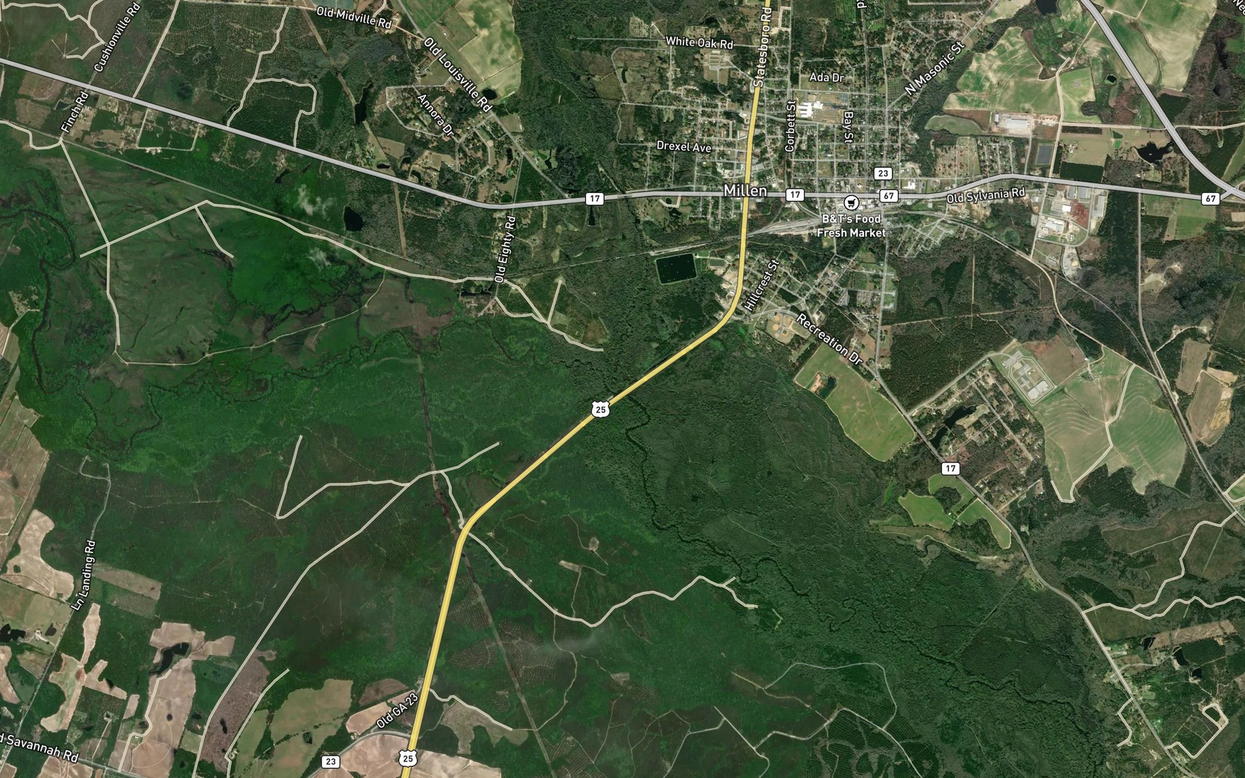 Satellite map of the Buckhead Creek