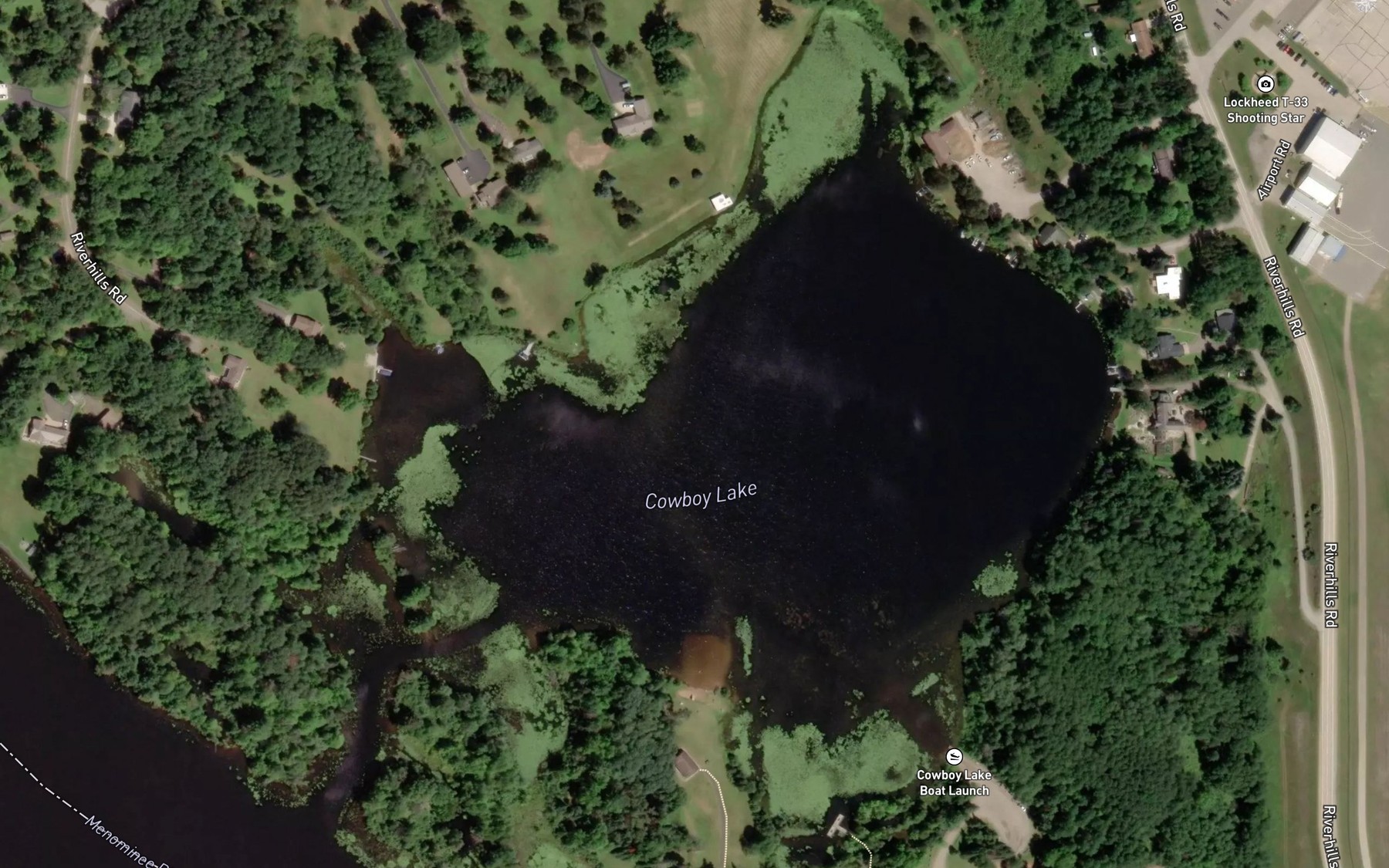 Satellite map of the Cowboy Lake