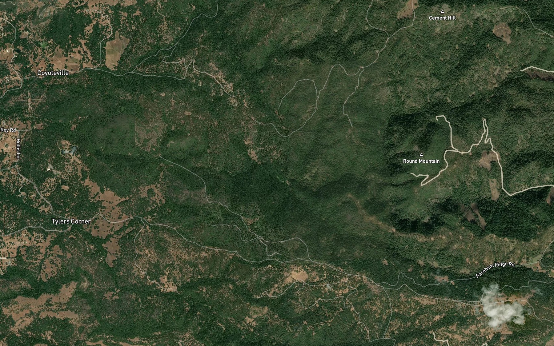 Satellite map of the Farnham Creek
