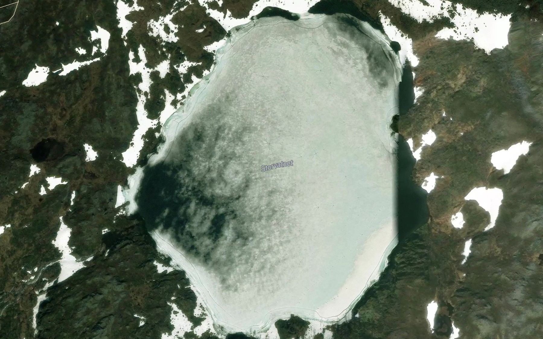 Satellite map of the Storvatnet