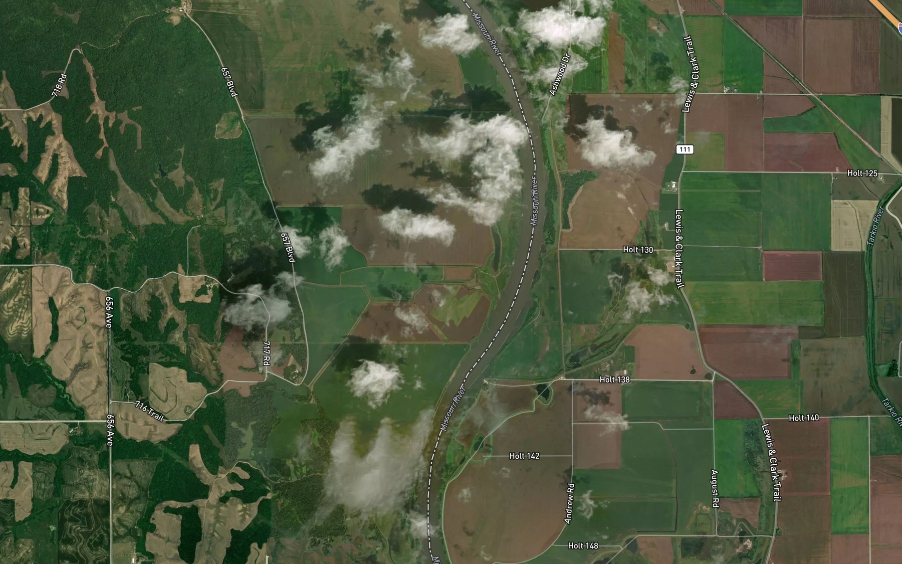 Satellite map of the Cottier Creek