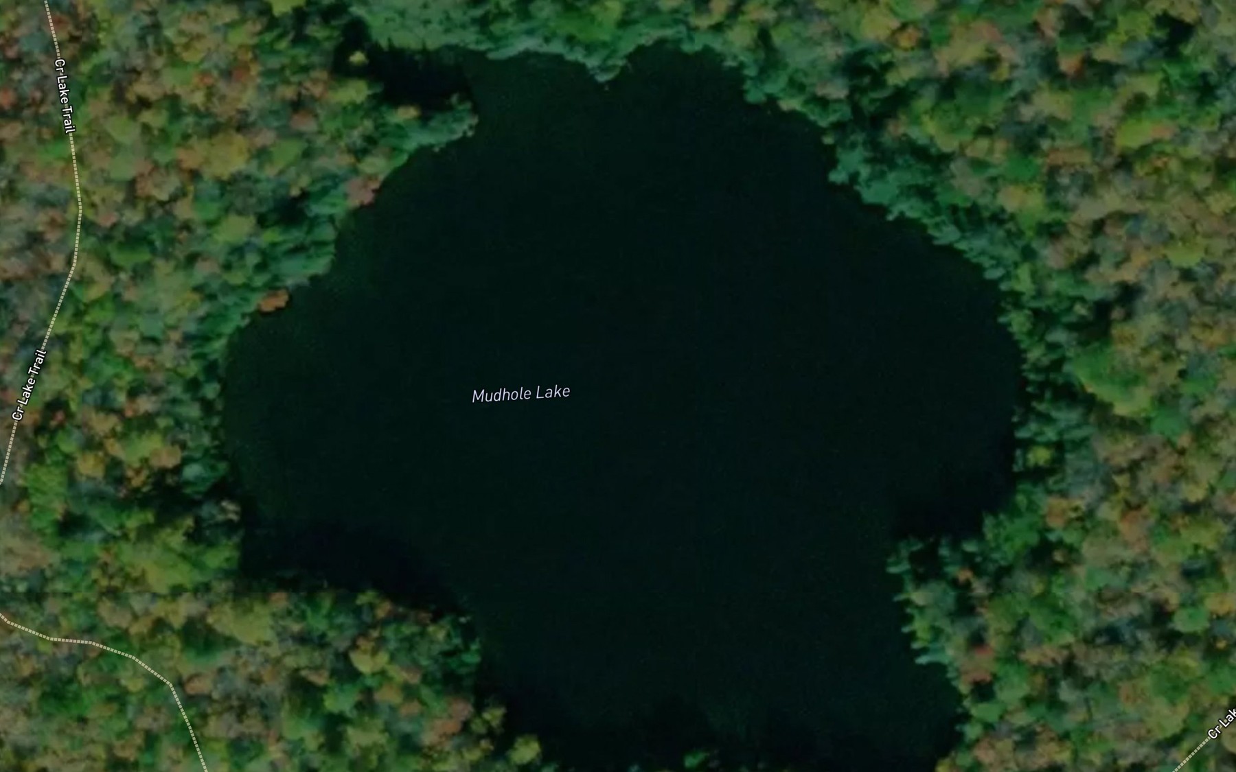 Satellite map of the Mudhole Lake