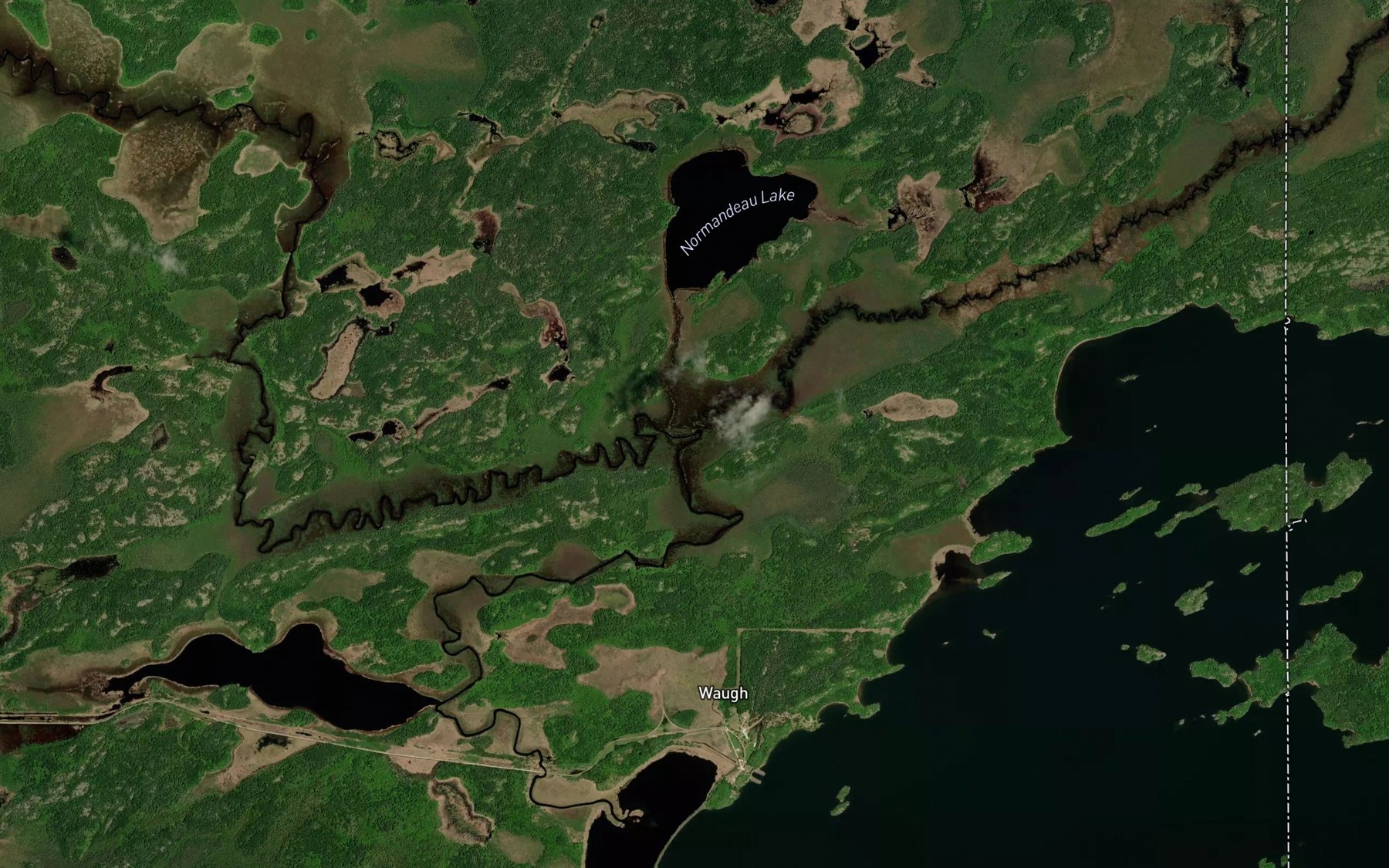Satellite map of the High Creek