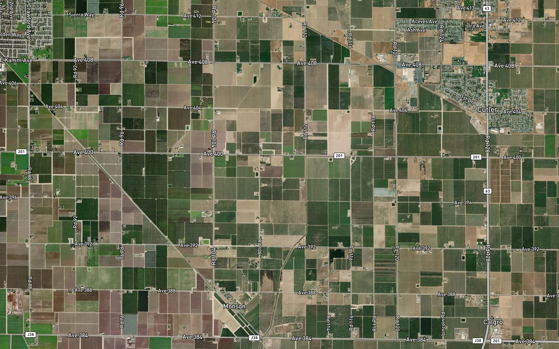 Satellite map of the McGee Ditch